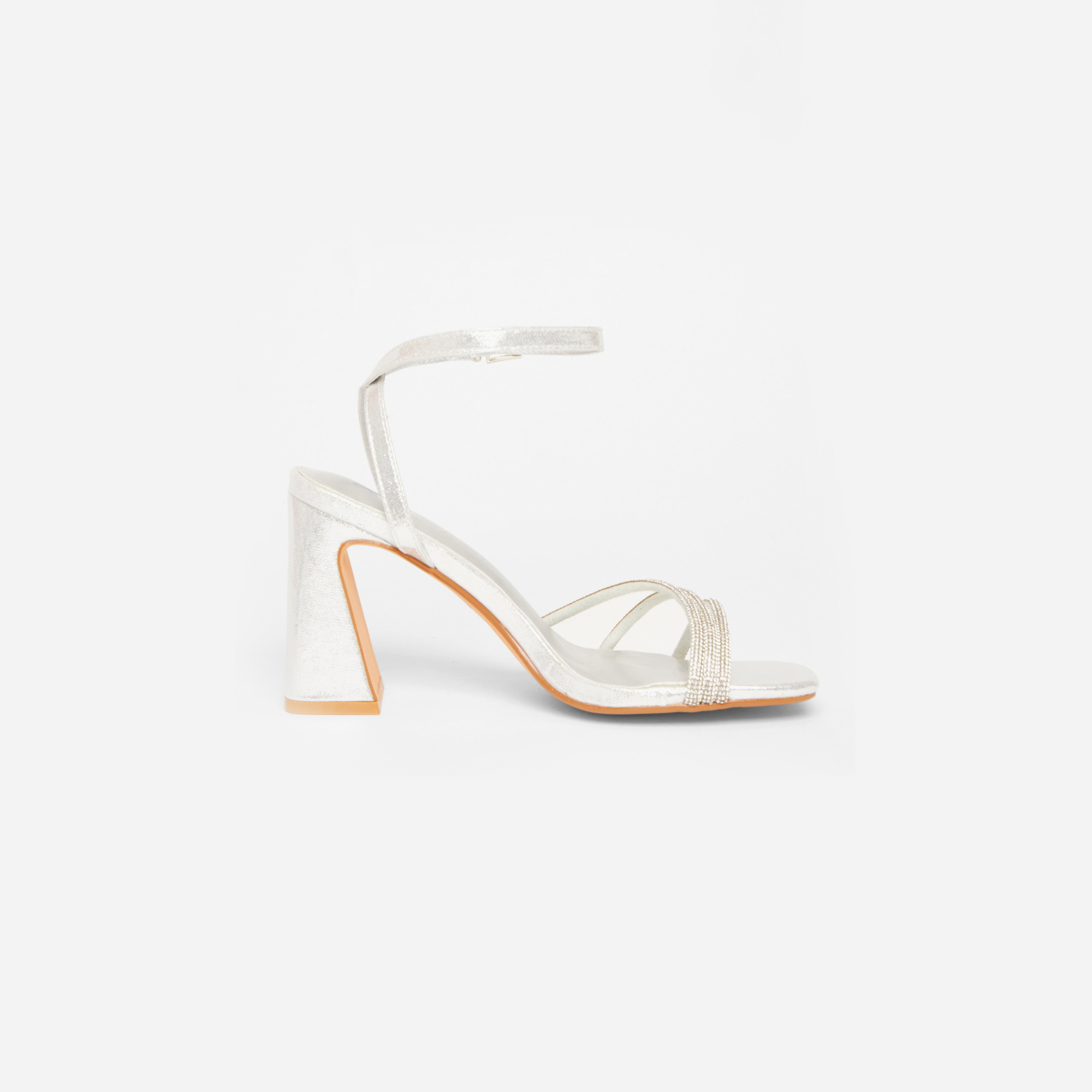 Quiz Women's Diamante Ankle Strap Block Heel Sandals | 202084625-women-shoes-sandals-heeled-image-4
