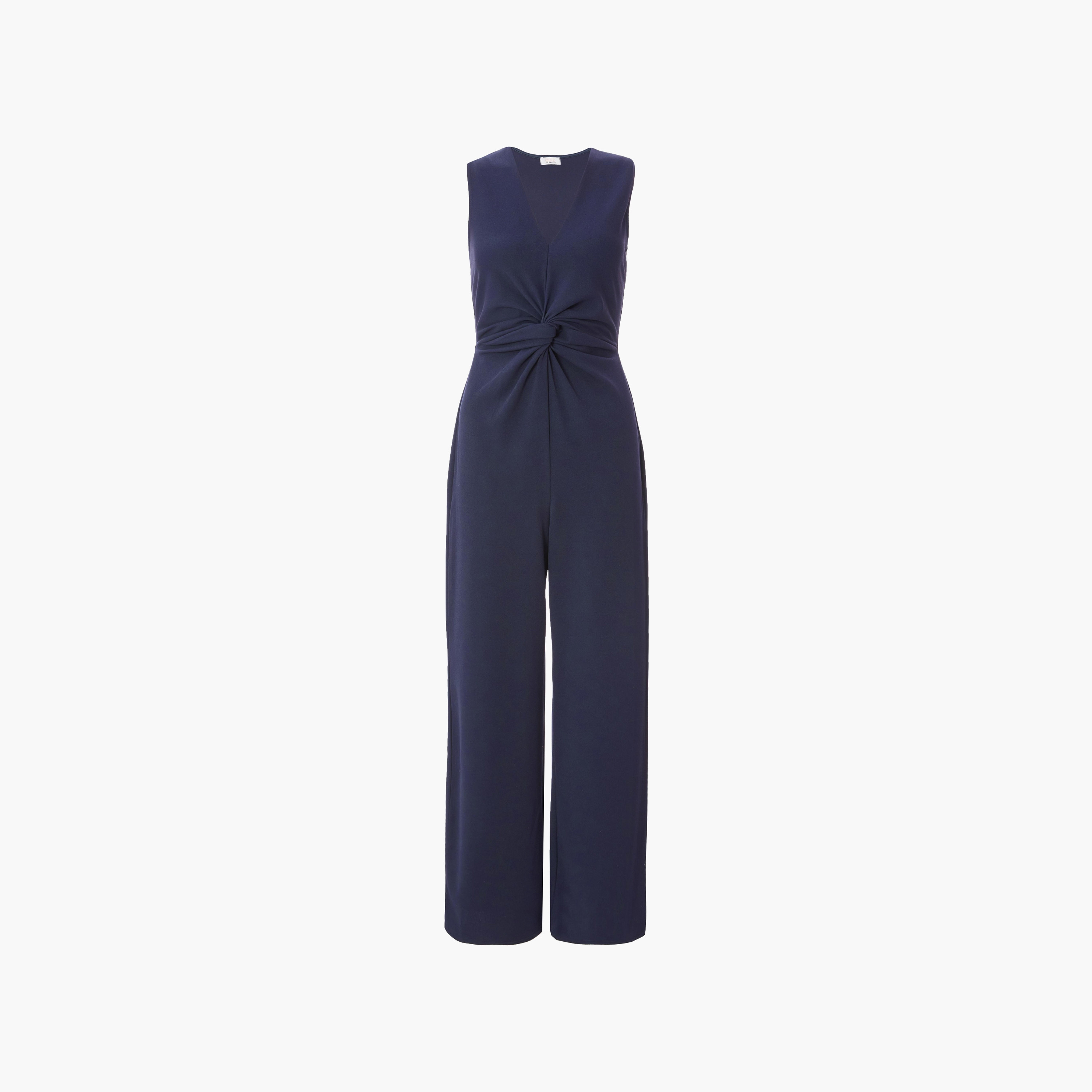 جمبسوت نسائي من قماش الكريب البحري بتفاصيل عقدة من كويز-women-clothing-jumpsuits-image-5