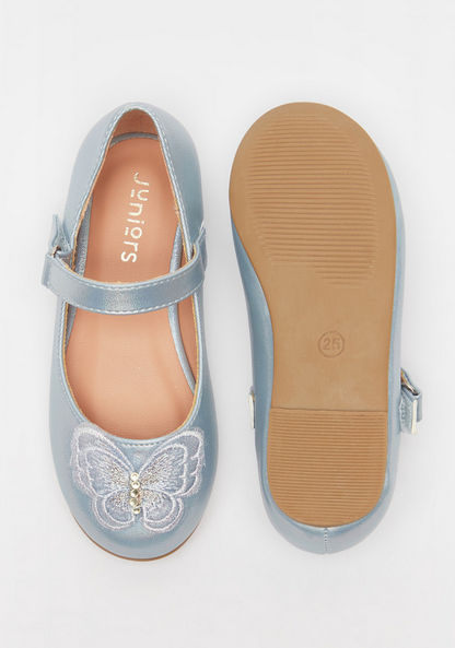 Juniors Mary Jane Shoes with Hook and Loop Closure and Butterfly Applique-Girl%27s Casual Shoes-image-5