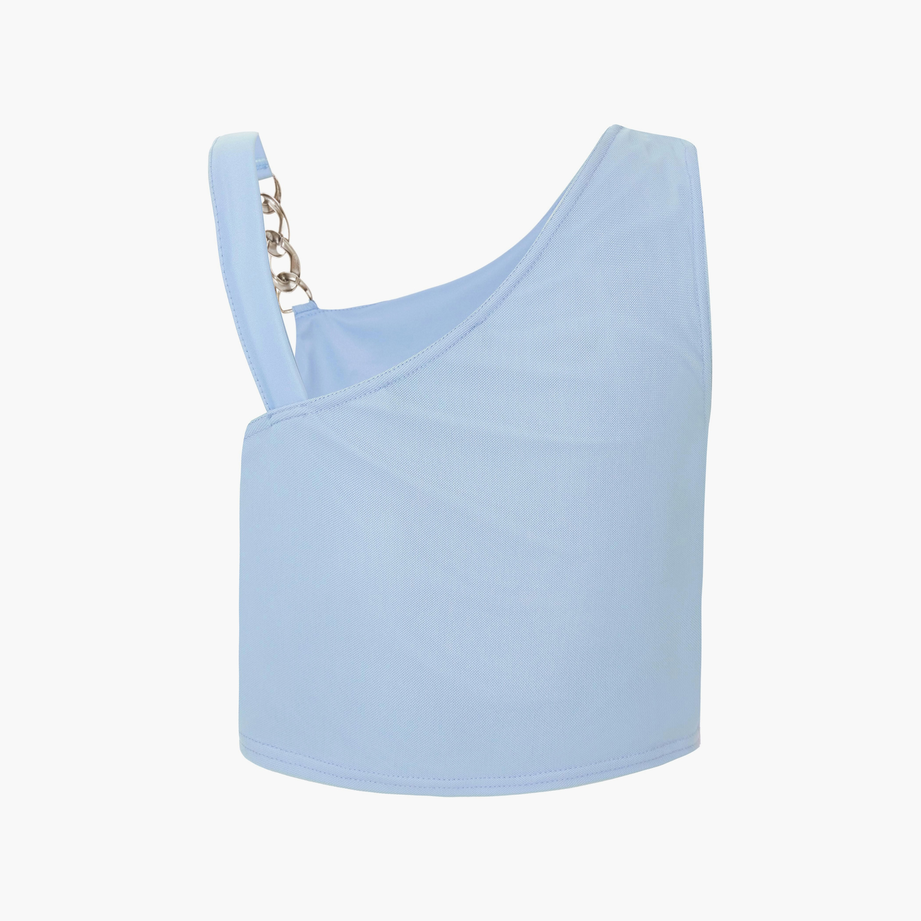 Quiz Blue Mesh One Shoulder Women's Crop Top-women-clothing-shirtsandblouses-blouses-image-7