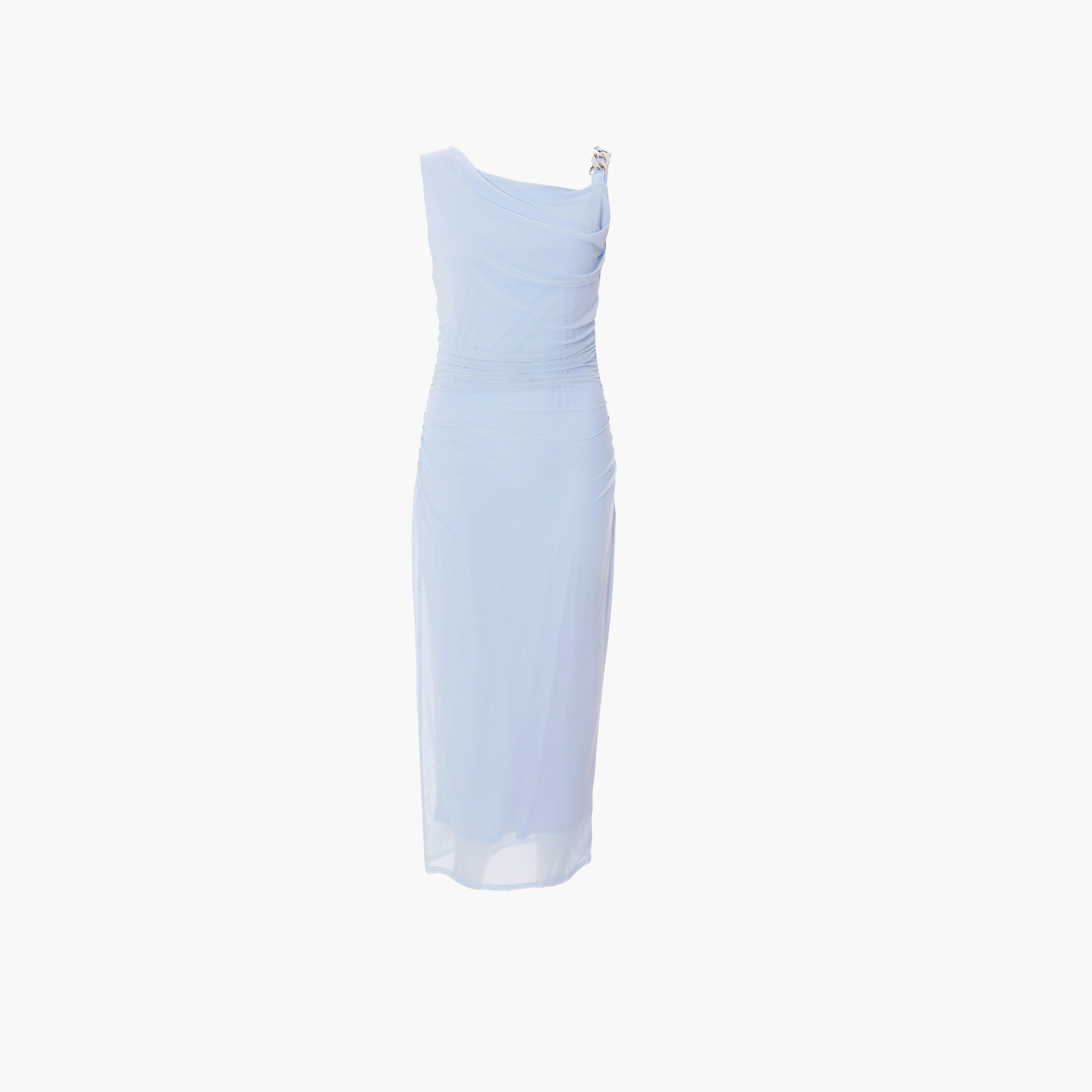 Quiz Ruched Mesh One Shoulder Pale Blue Women Midaxi Dress-women-clothing-dresses-image-5