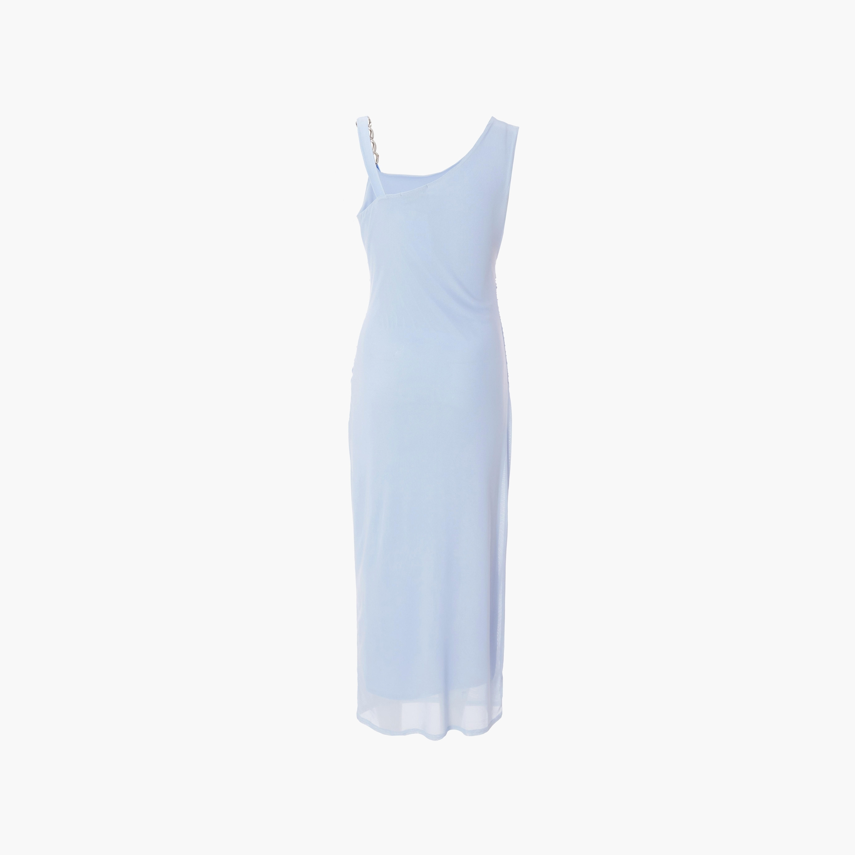 Quiz Ruched Mesh One Shoulder Pale Blue Women Midaxi Dress-women-clothing-dresses-image-6