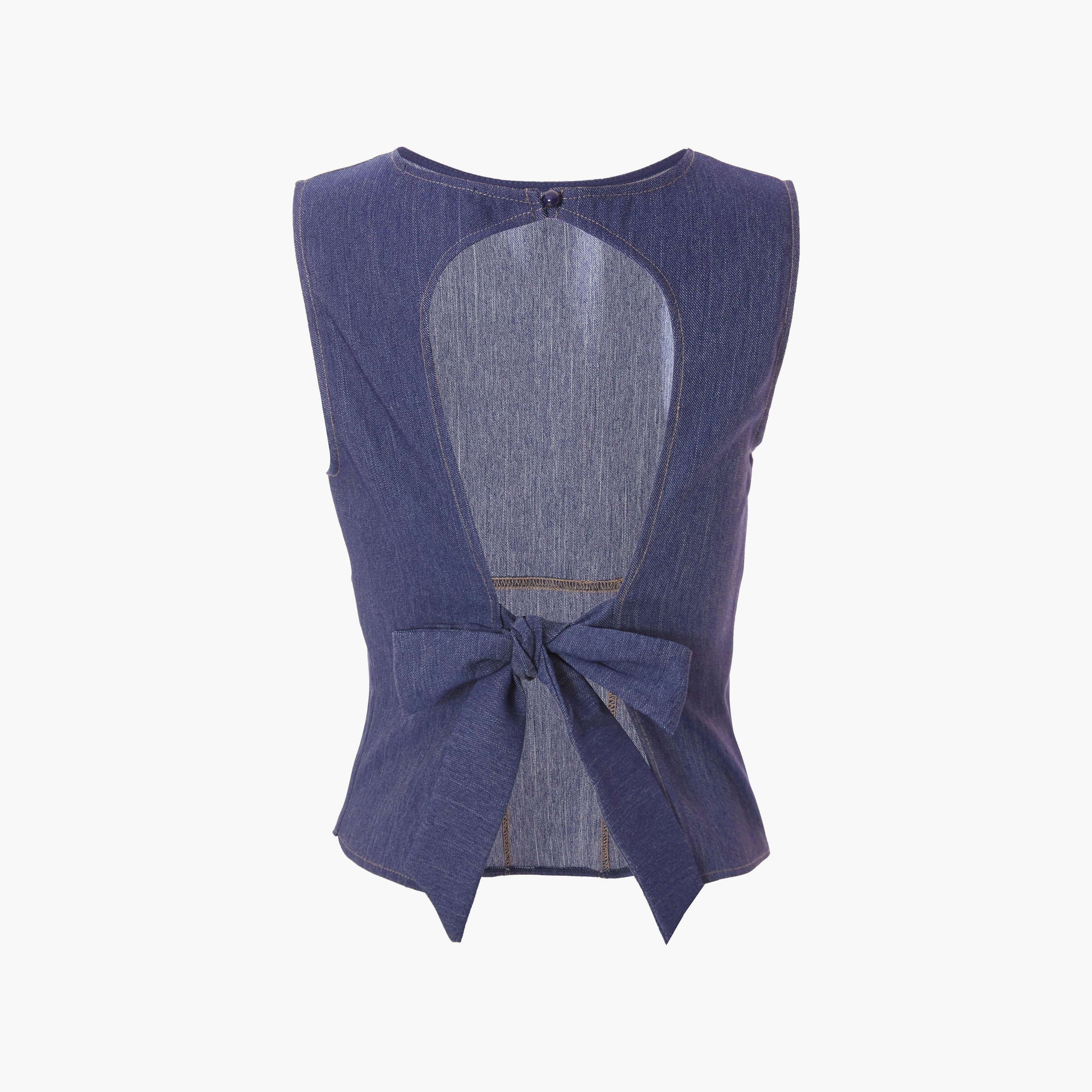 Quiz Denim Boat Neck Blue Women's Top-women-clothing-shirtsandblouses-blouses-image-6