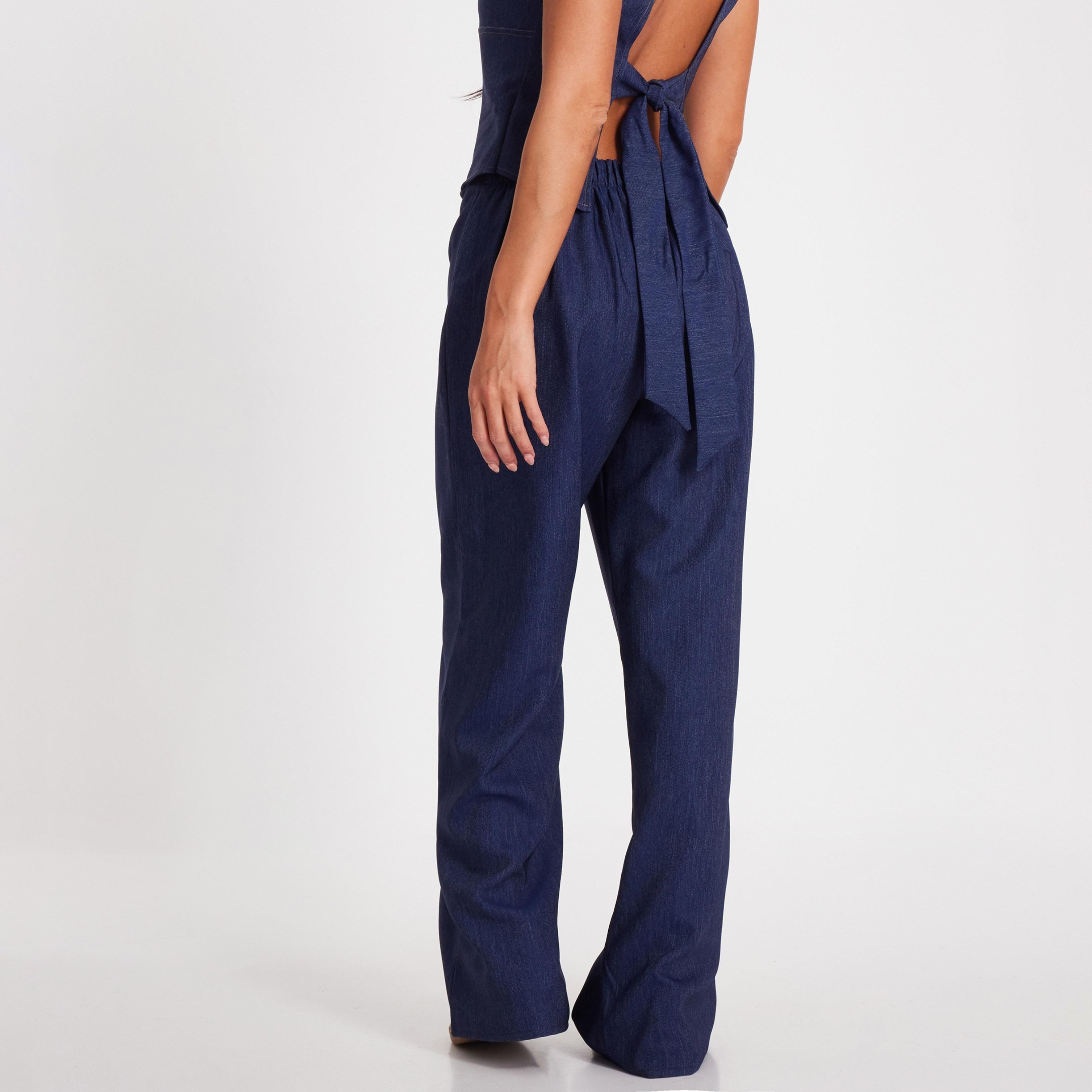 بنطلون جينز دينم أزرق نسائي واسع الساق من كويز-women-clothing-bottoms-trousers-image-4