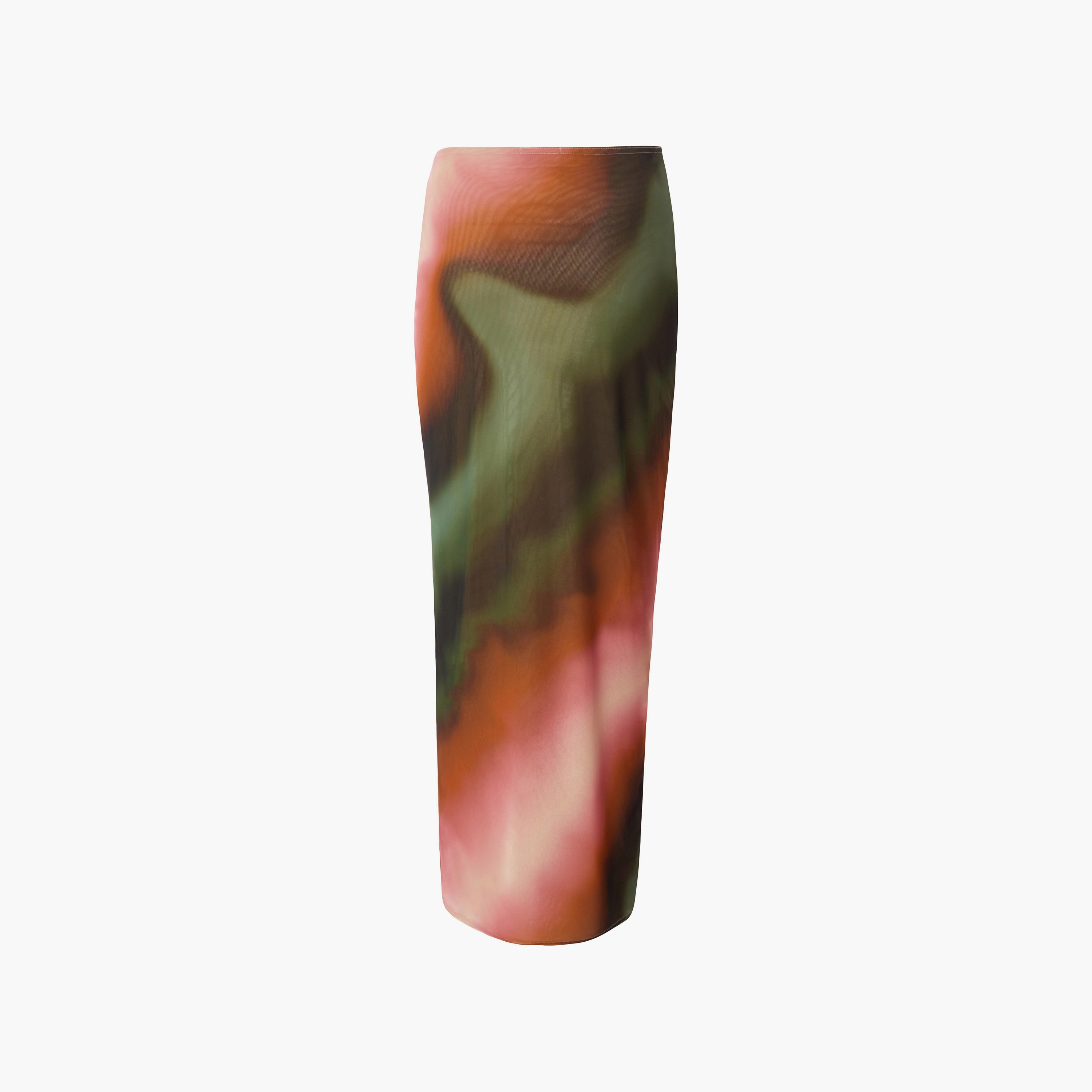 Quiz Green Tie and Dye Mesh Womens Maxi Skirt-women-clothing-bottoms-skirts-image-7