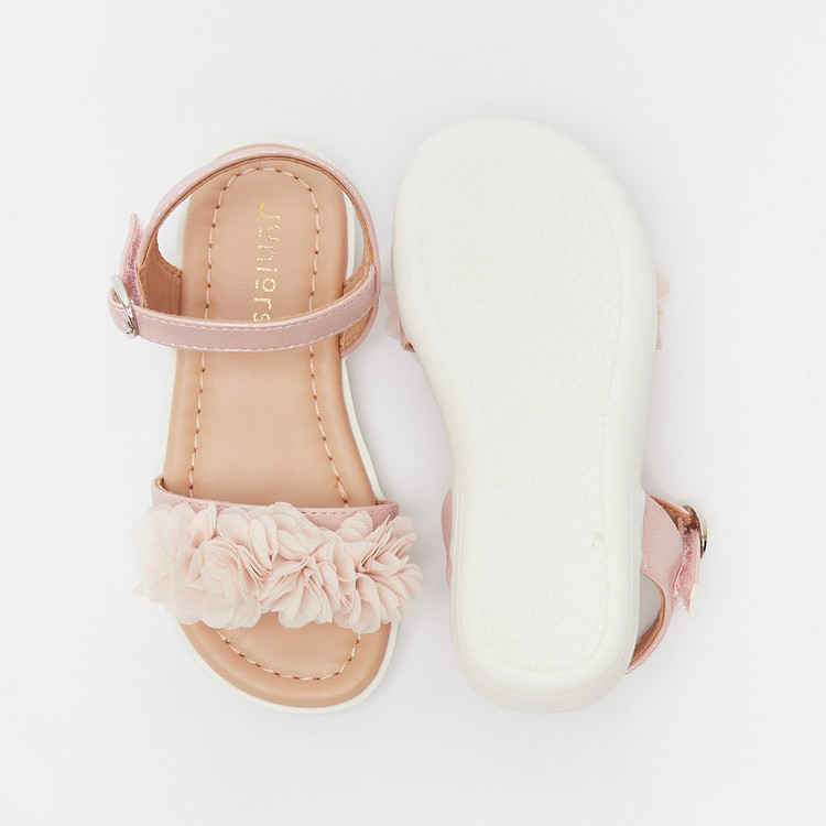 Juniors Flat Sandals with Hook and Loop Closure