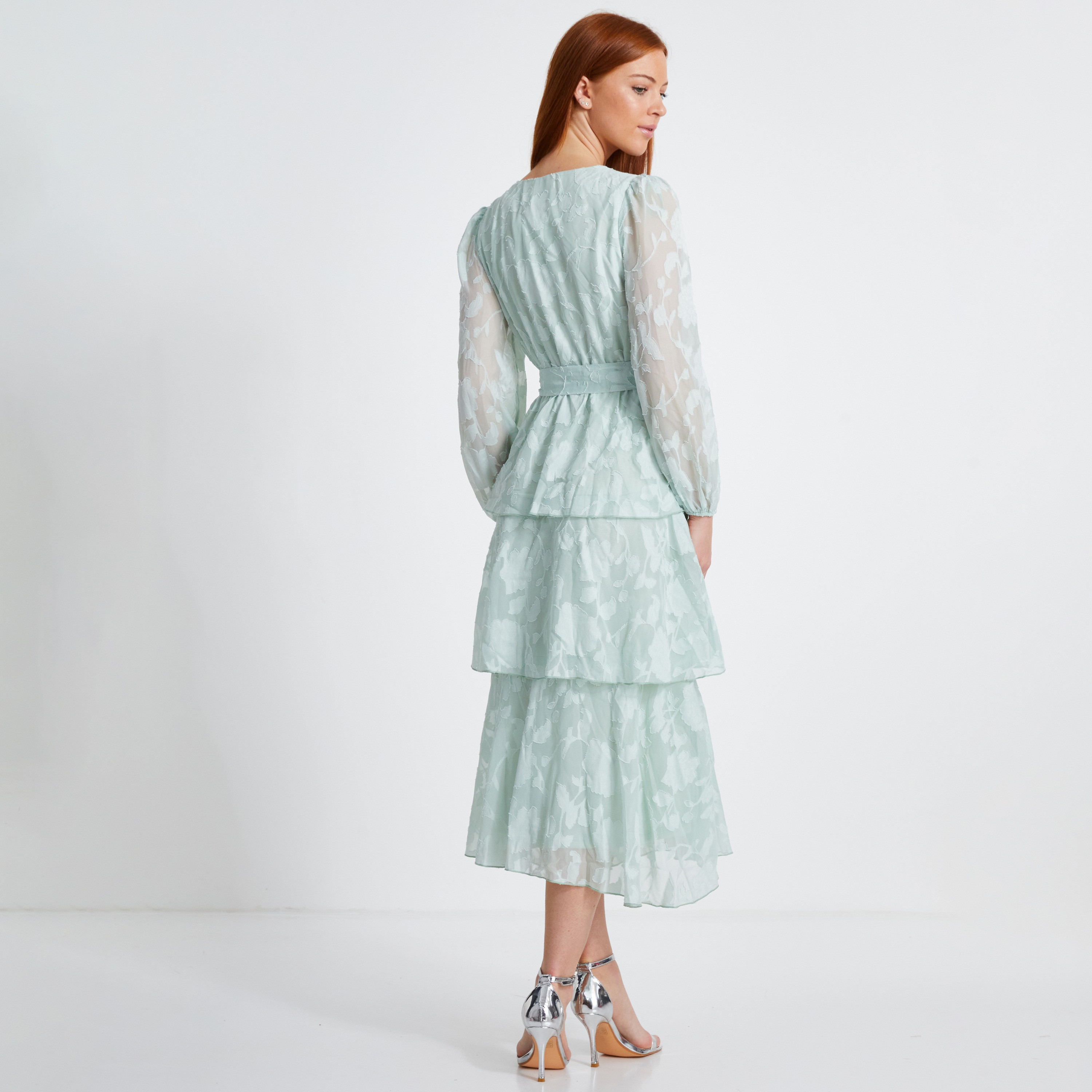 فستان جاكار متوسط الطول للنساء من كويز-women-clothing-dresses-image-3