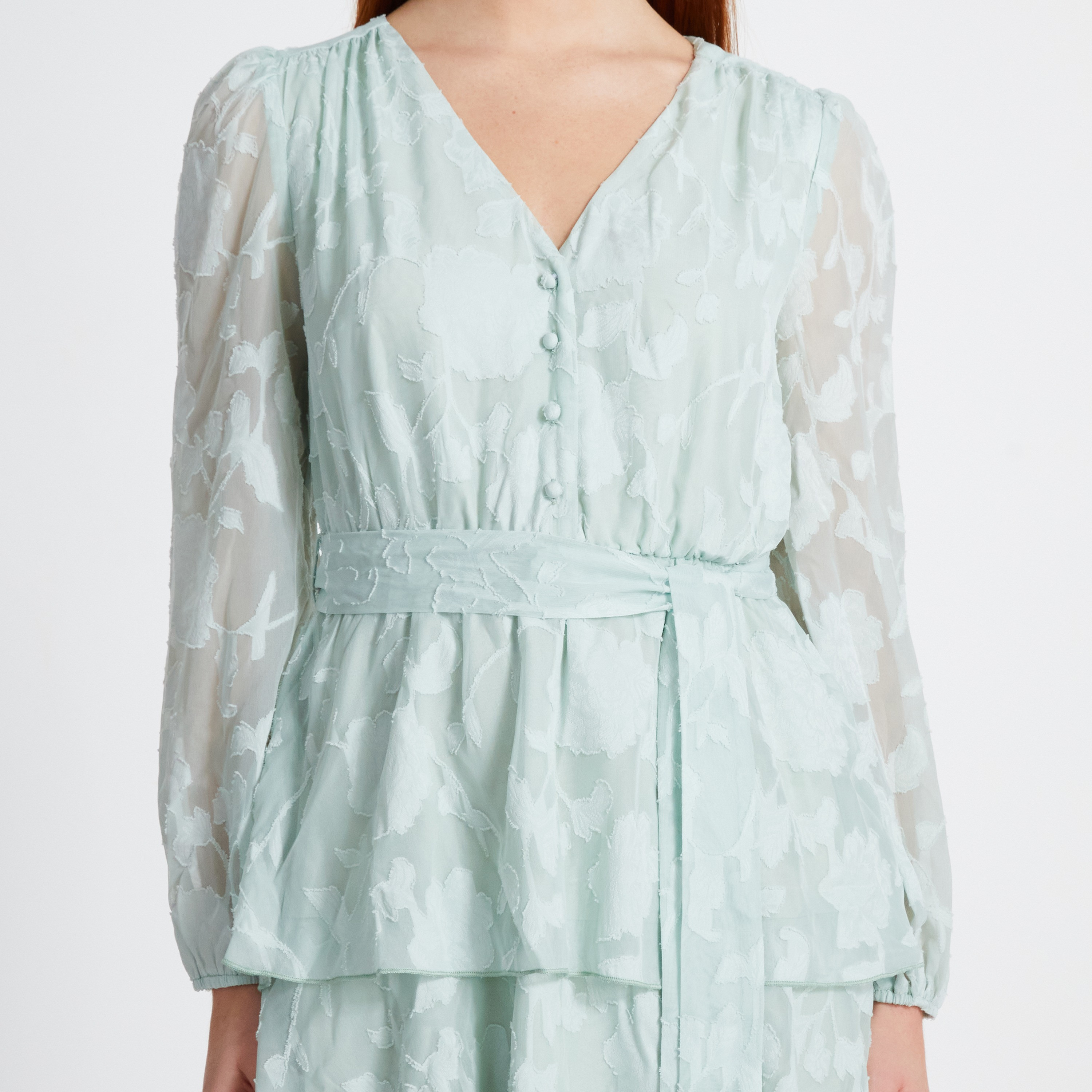 فستان جاكار متوسط الطول للنساء من كويز-women-clothing-dresses-image-4