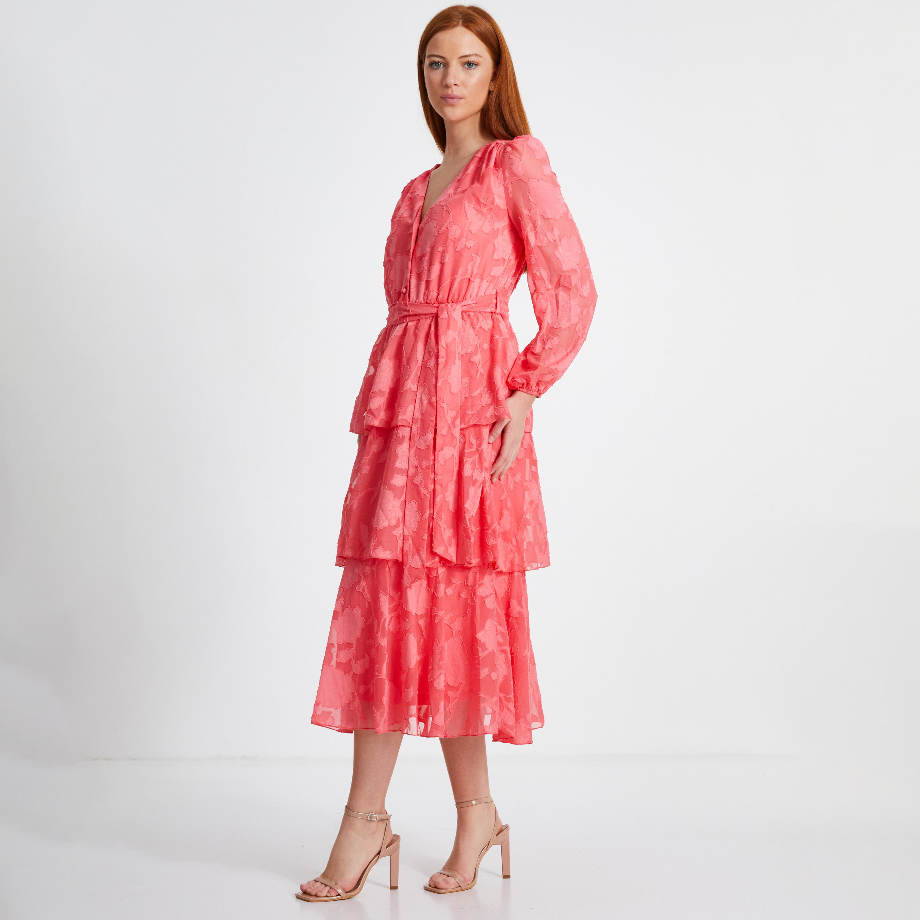 فستان جاكار متوسط الطول للنساء من كويز-women-clothing-dresses-image-6