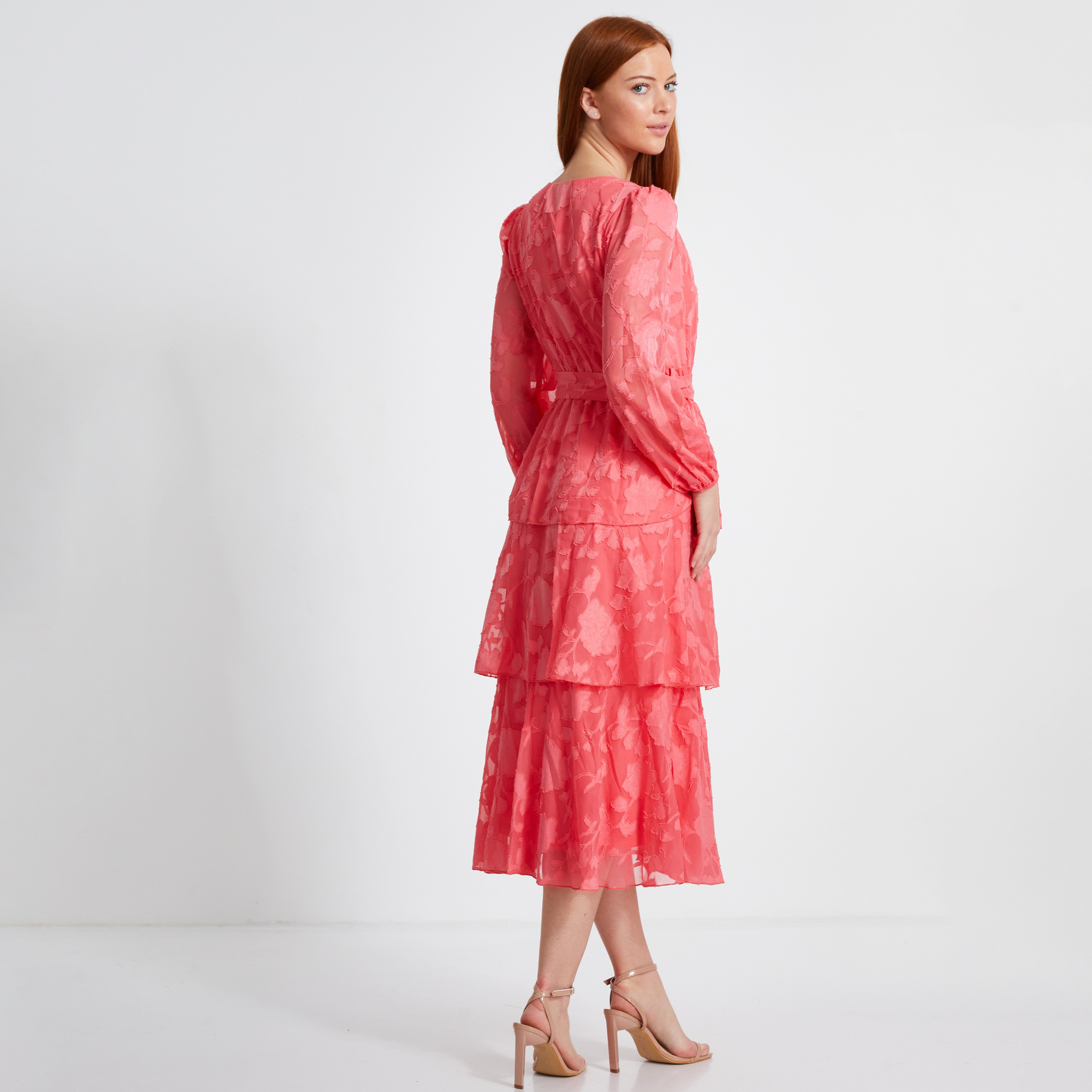 فستان جاكار متوسط الطول للنساء من كويز-women-clothing-dresses-image-7