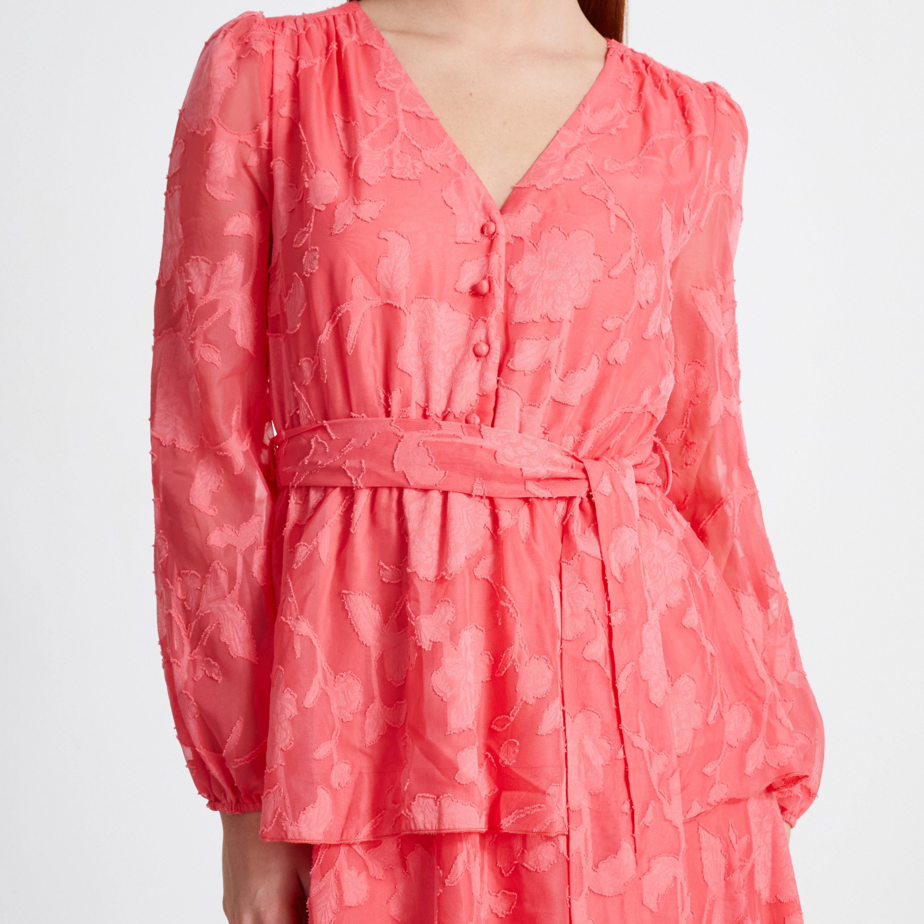 فستان جاكار متوسط الطول للنساء من كويز-women-clothing-dresses-image-8