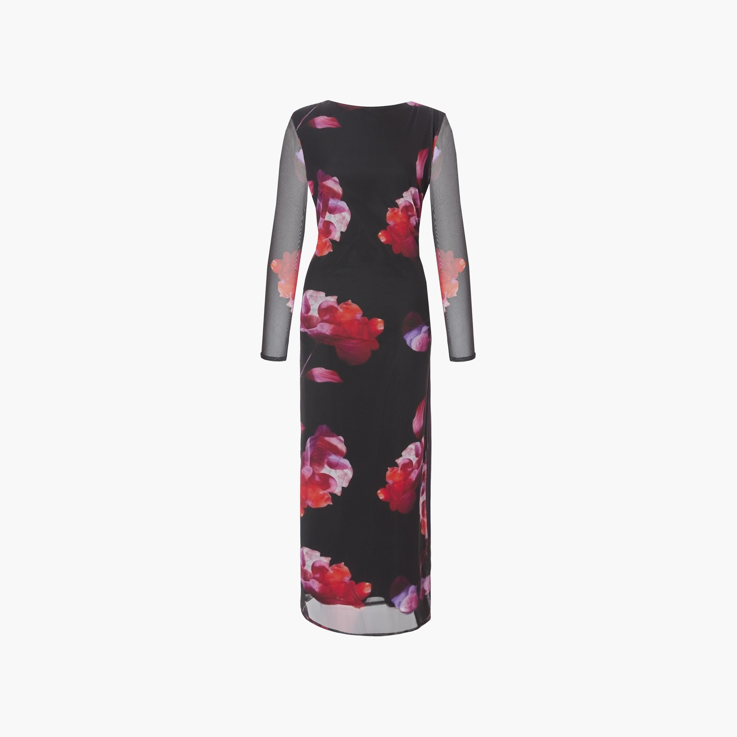 Quiz Black Floral Mesh Women's Maxi Dress-women-clothing-dresses-image-5