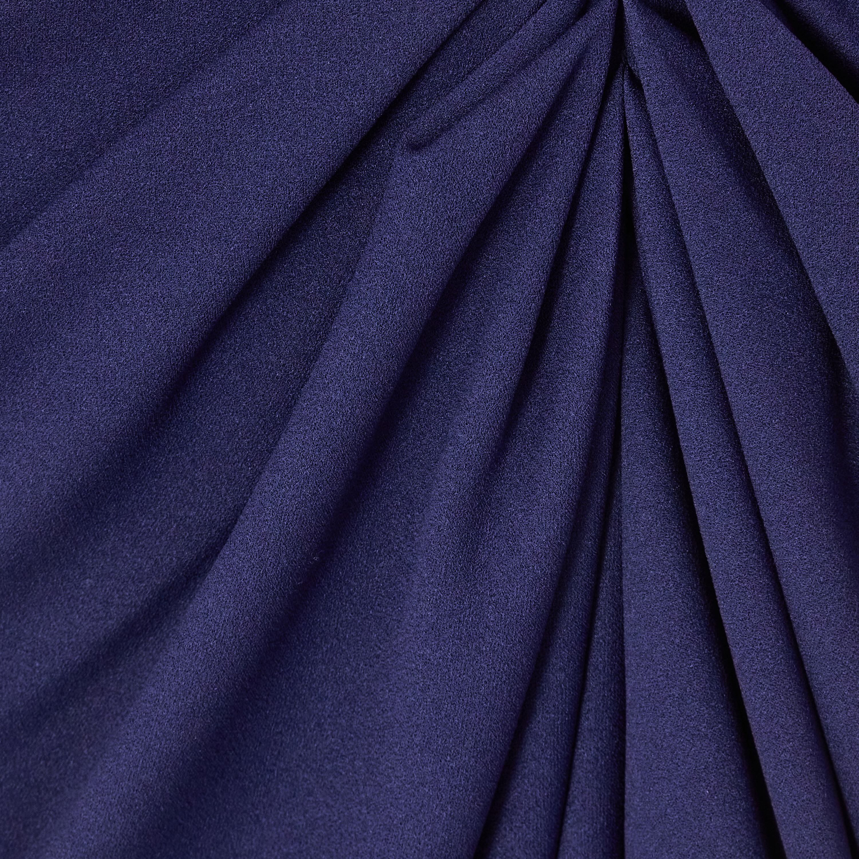 فستان متوسط الطول بأكمام شفافة من الشيفون المكشكش للنساء باللون الأزرق من كويز-women-clothing-dresses-image-4