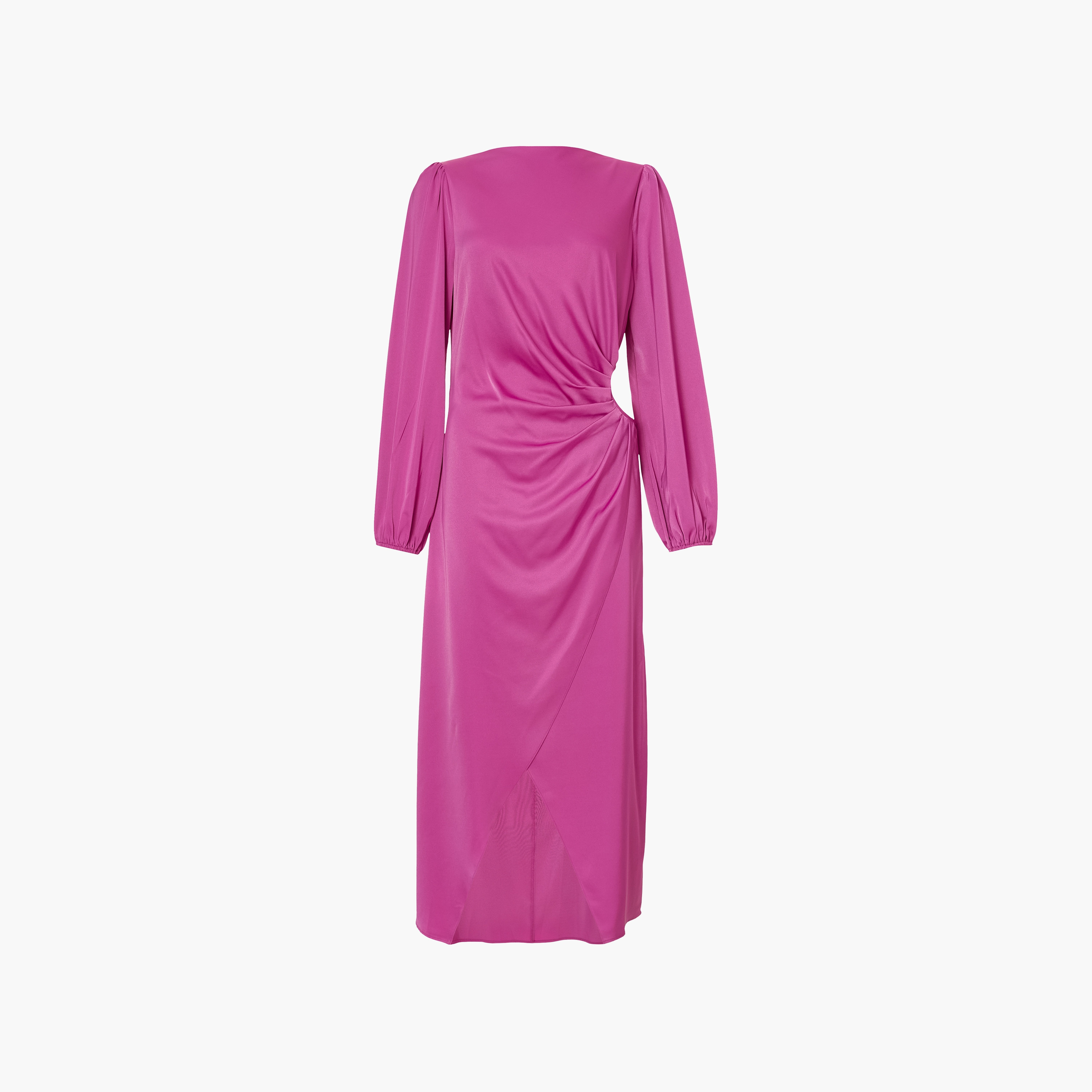 Quiz Ruched Cut-Out Balloon Sleeves Wrap Women's Maxi Dress-women-clothing-dresses-image-5