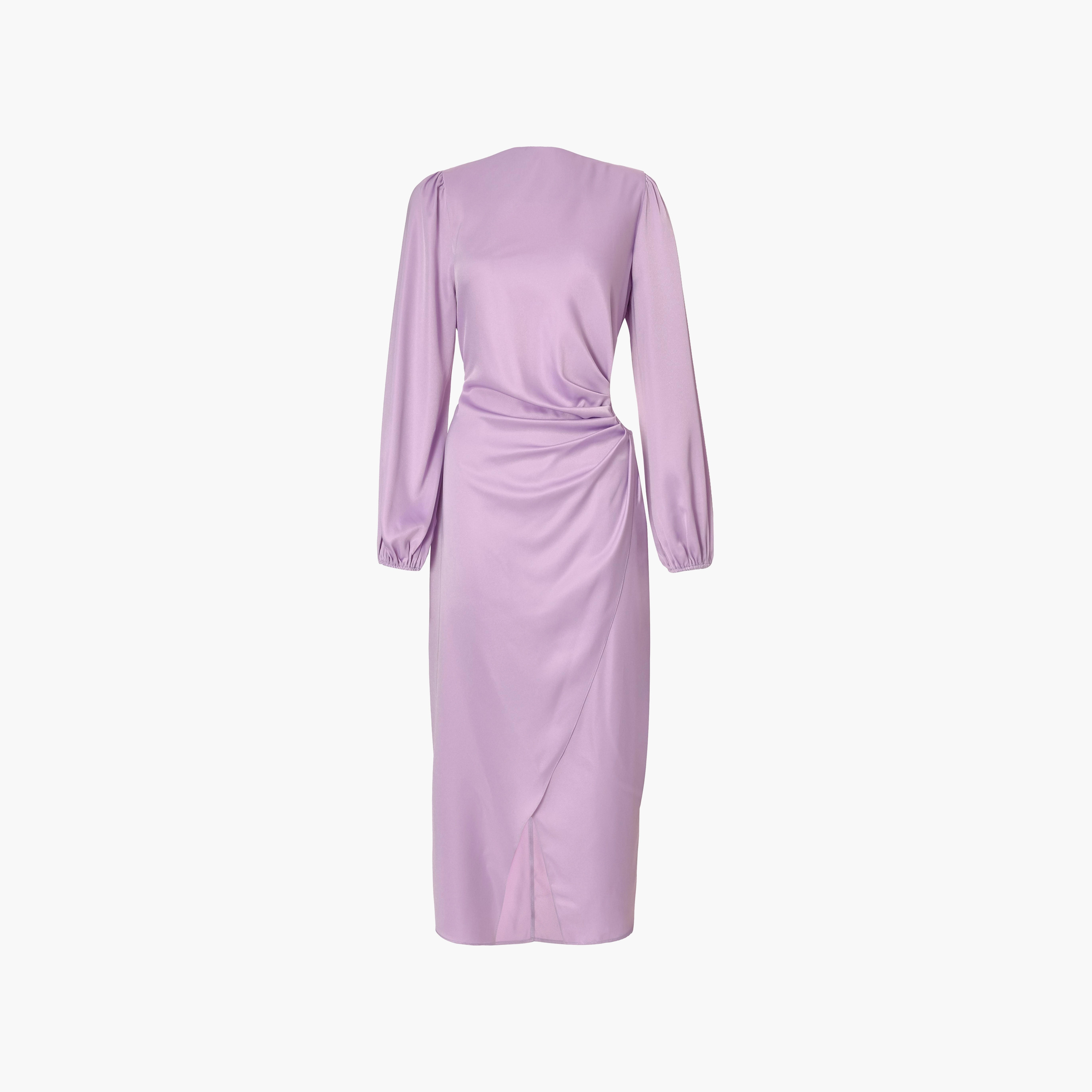 Quiz Ruched Cut-Out Balloon Sleeves Wrap Women's Maxi Dress-women-clothing-dresses-image-5