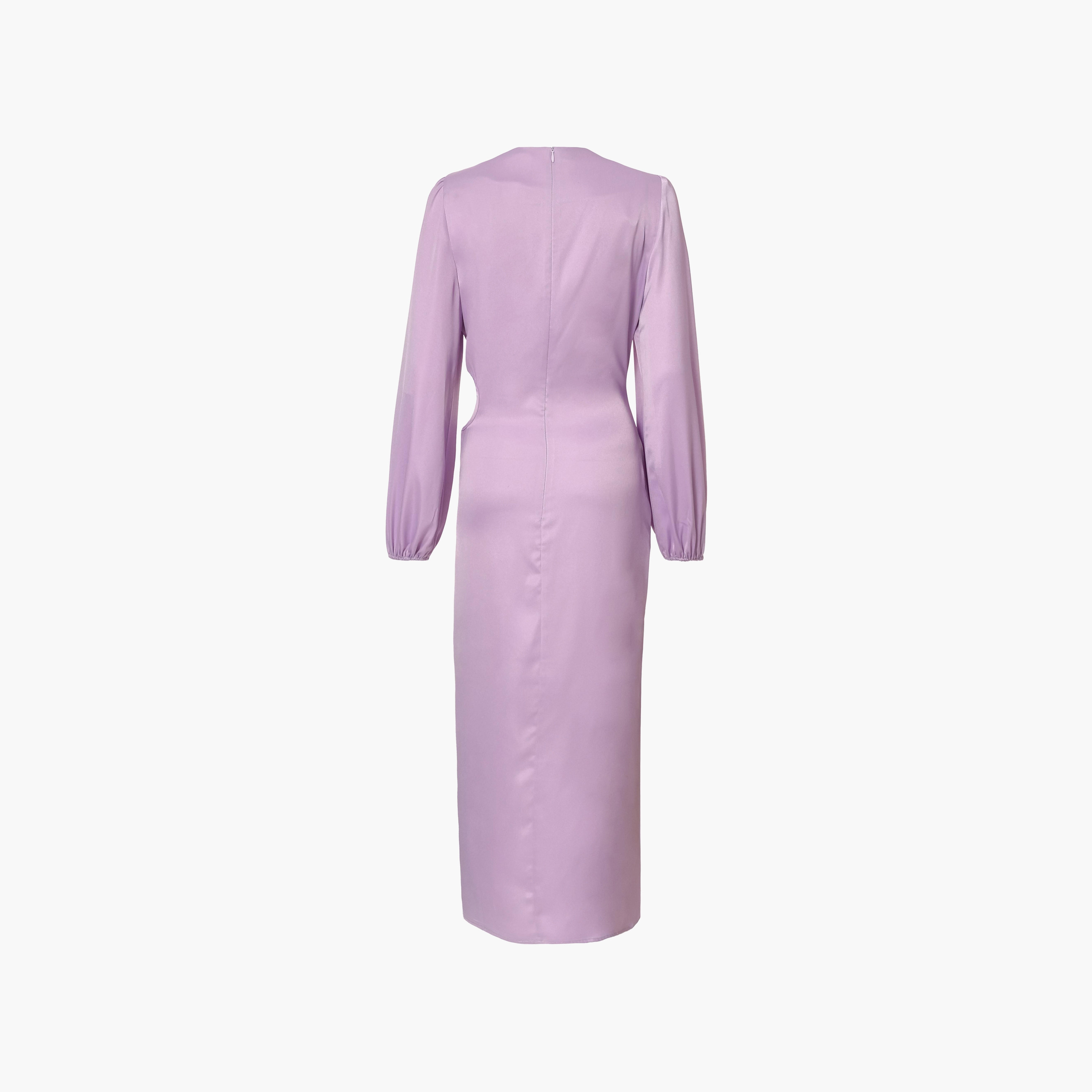 Quiz Ruched Cut-Out Balloon Sleeves Wrap Women's Maxi Dress-women-clothing-dresses-image-6