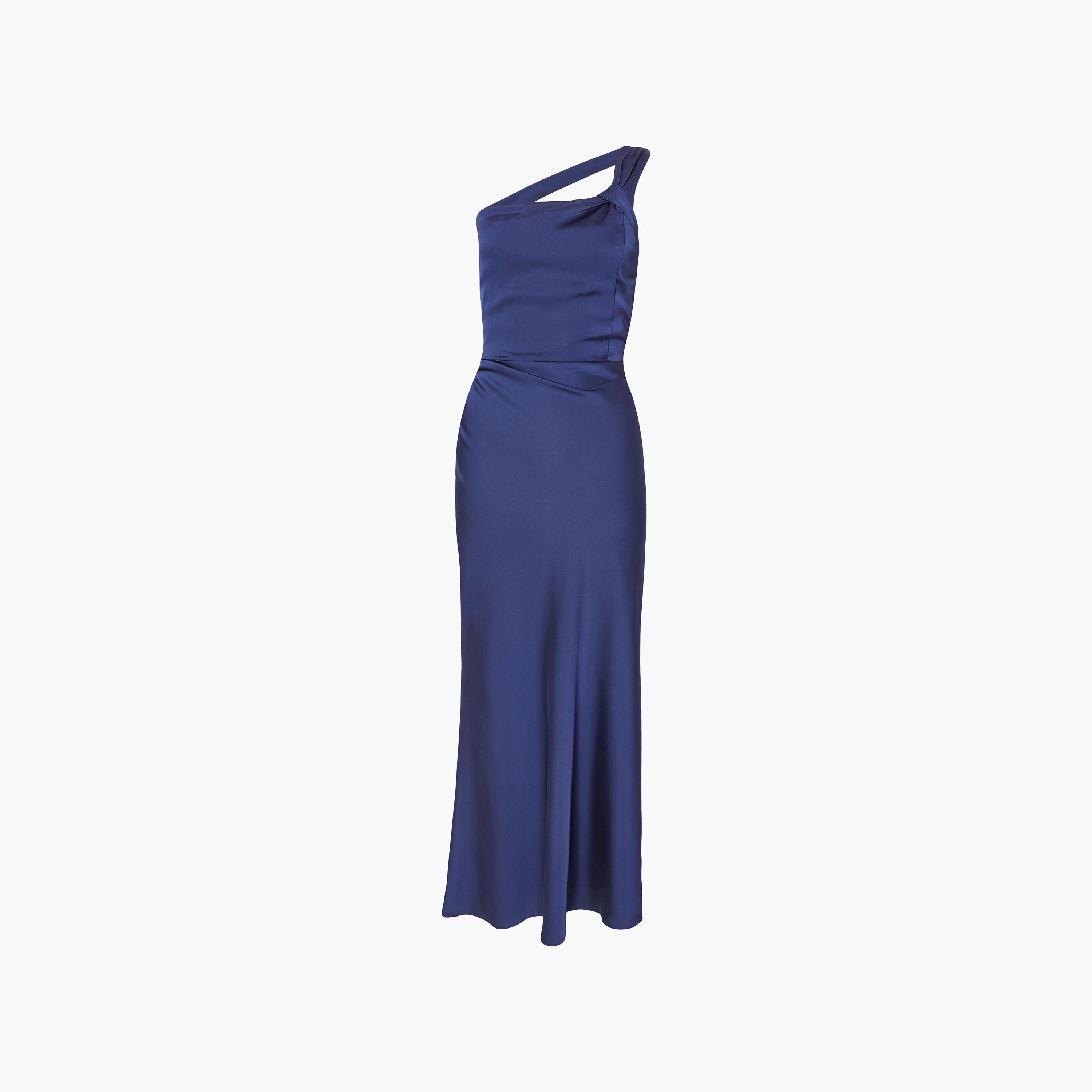 Quiz Satin One Shoulder Slip Navy Women's Evening Maxi Dress-women-clothing-dresses-image-5