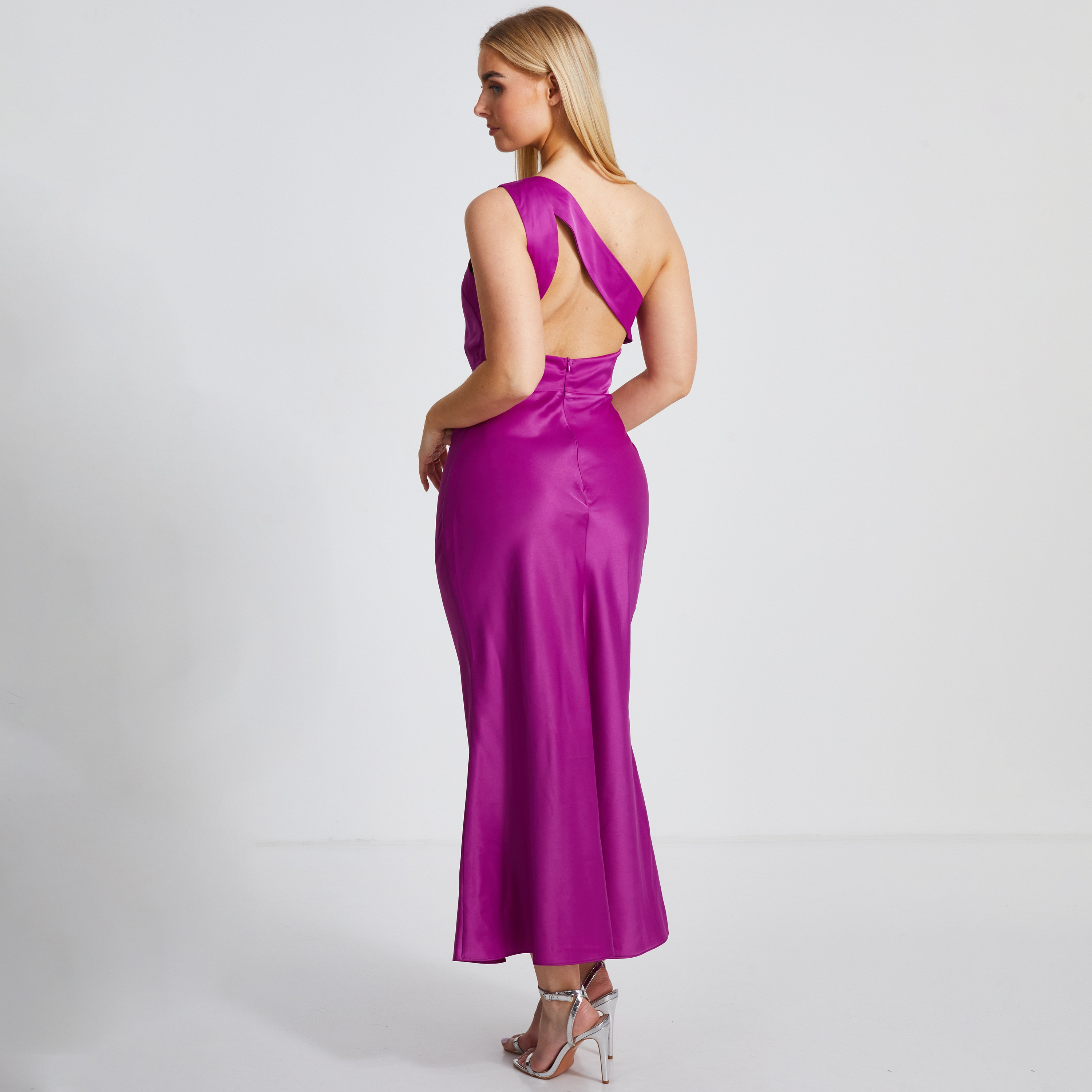 فستان ماكسي وردي بكتف واحد للنساء من كويز-women-clothing-dresses-image-3