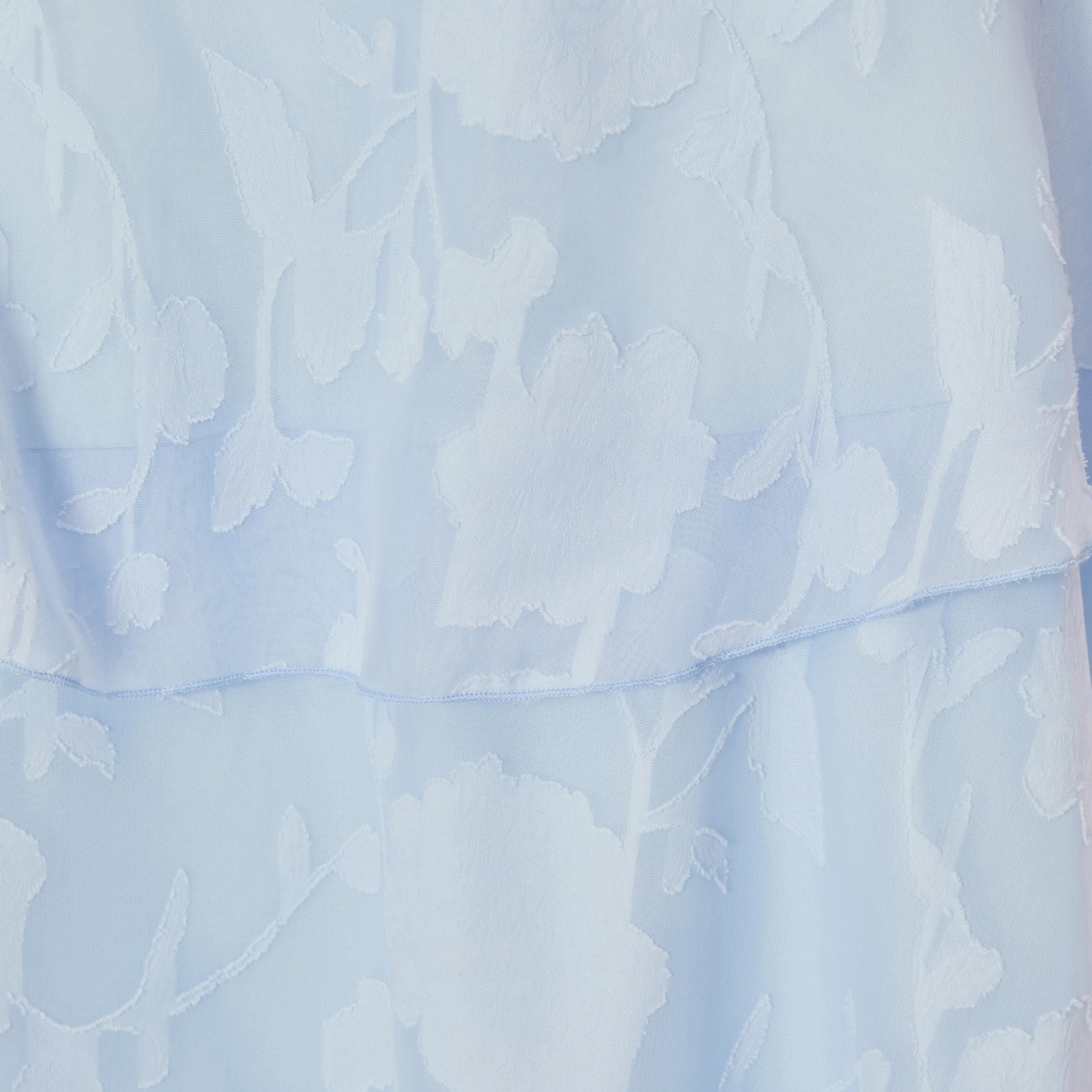 Quiz Pale Blue Floral Jacquard One Shoulder Tiered Women's Maxi Dress-women-clothing-dresses-image-4