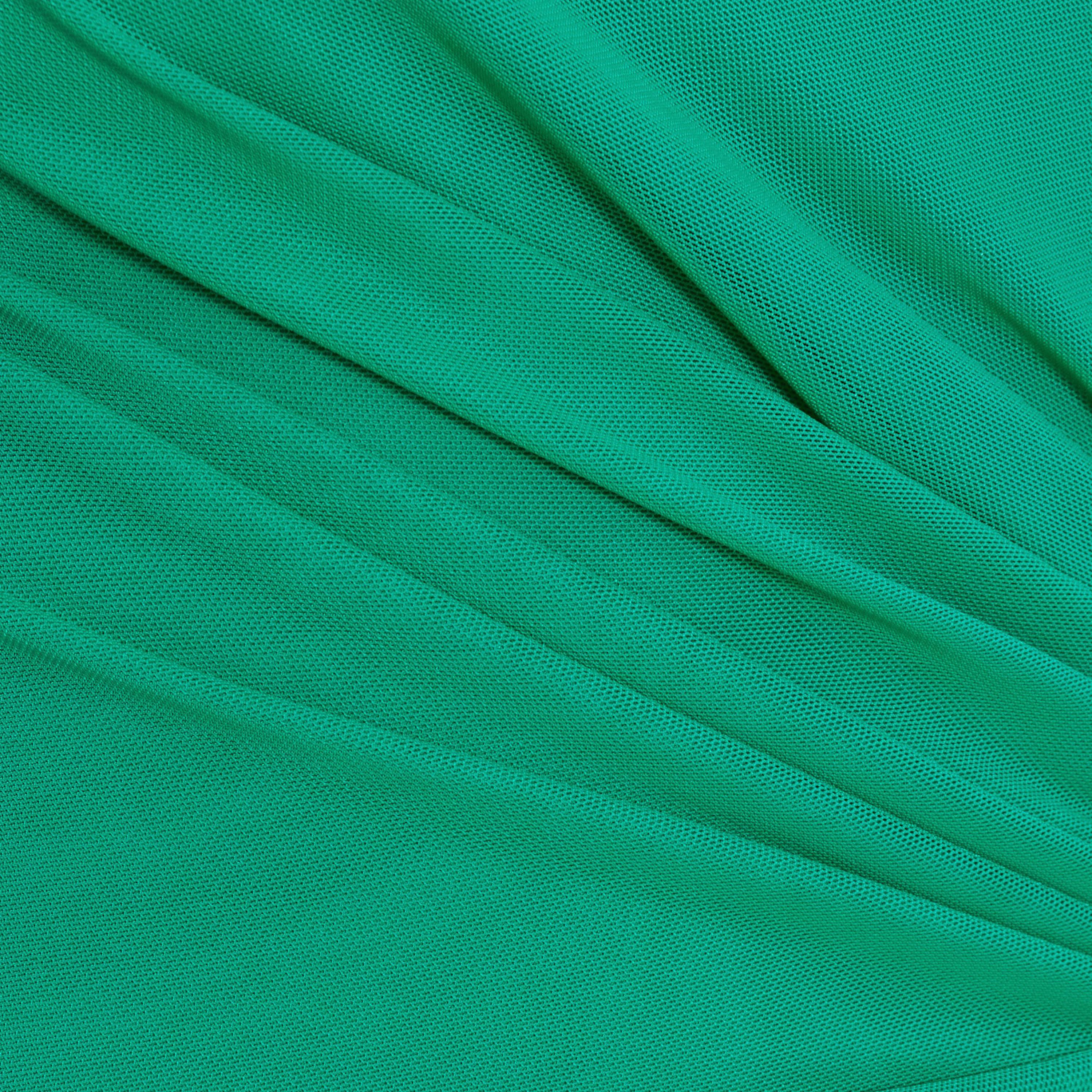 Quiz Twisted Knot Mesh Cowl Neck Slit Green Women's Maxi Dress-women-clothing-dresses-image-4