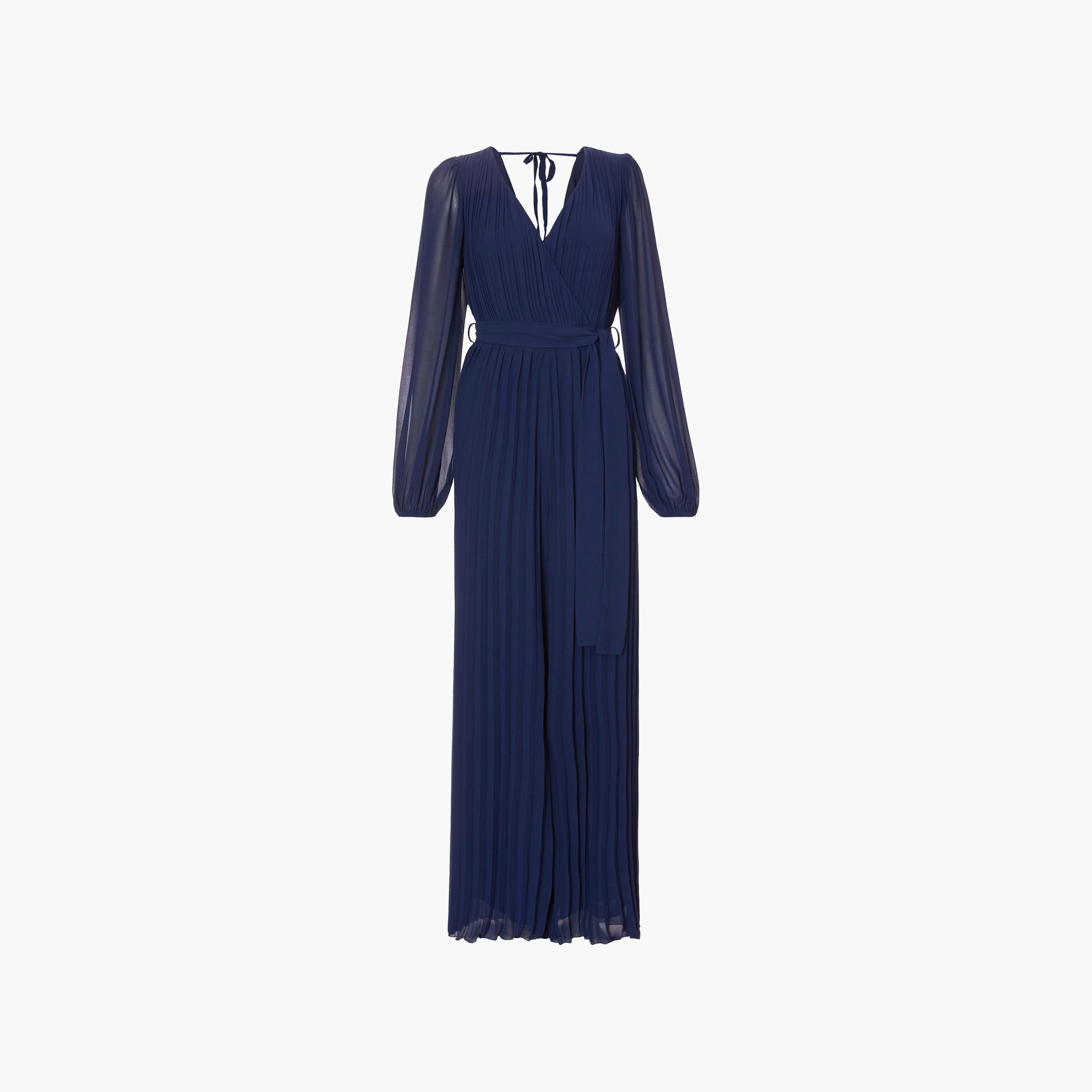 جمبسوت نسائي بتصميم ملفوف بأكمام منفوخة من الشيفون المطوي من كويز-women-clothing-jumpsuits-image-5