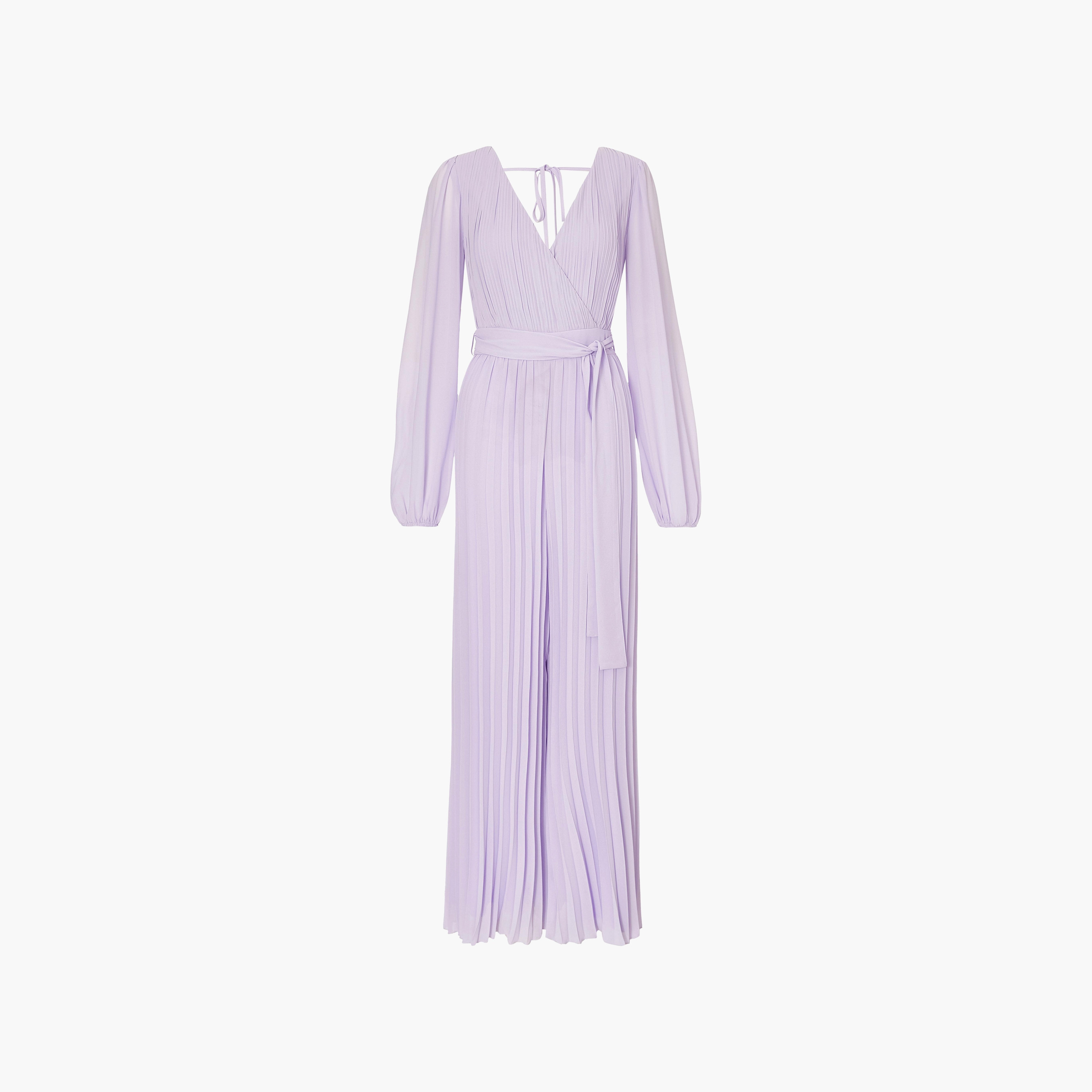 جمبسوت نسائي بتصميم ملفوف بأكمام منفوخة من الشيفون المطوي من كويز-women-clothing-jumpsuits-image-5
