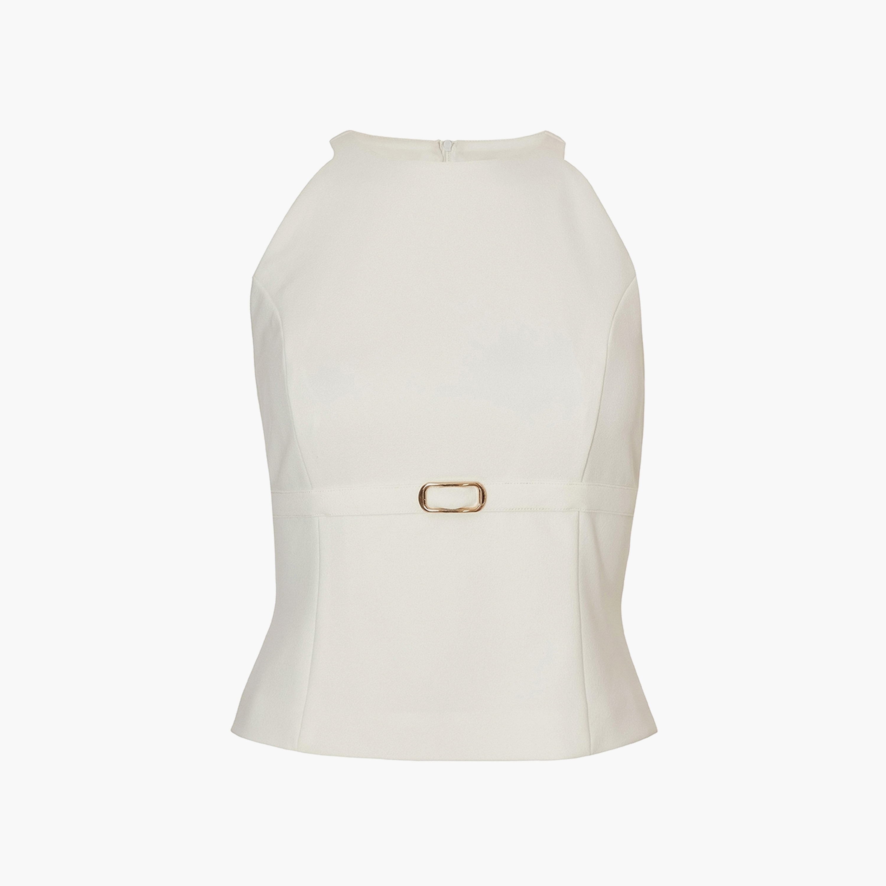 Quiz Scuba Crepe Halter Neck White Women's Crop Top-women-clothing-shirtsandblouses-blouses-image-5