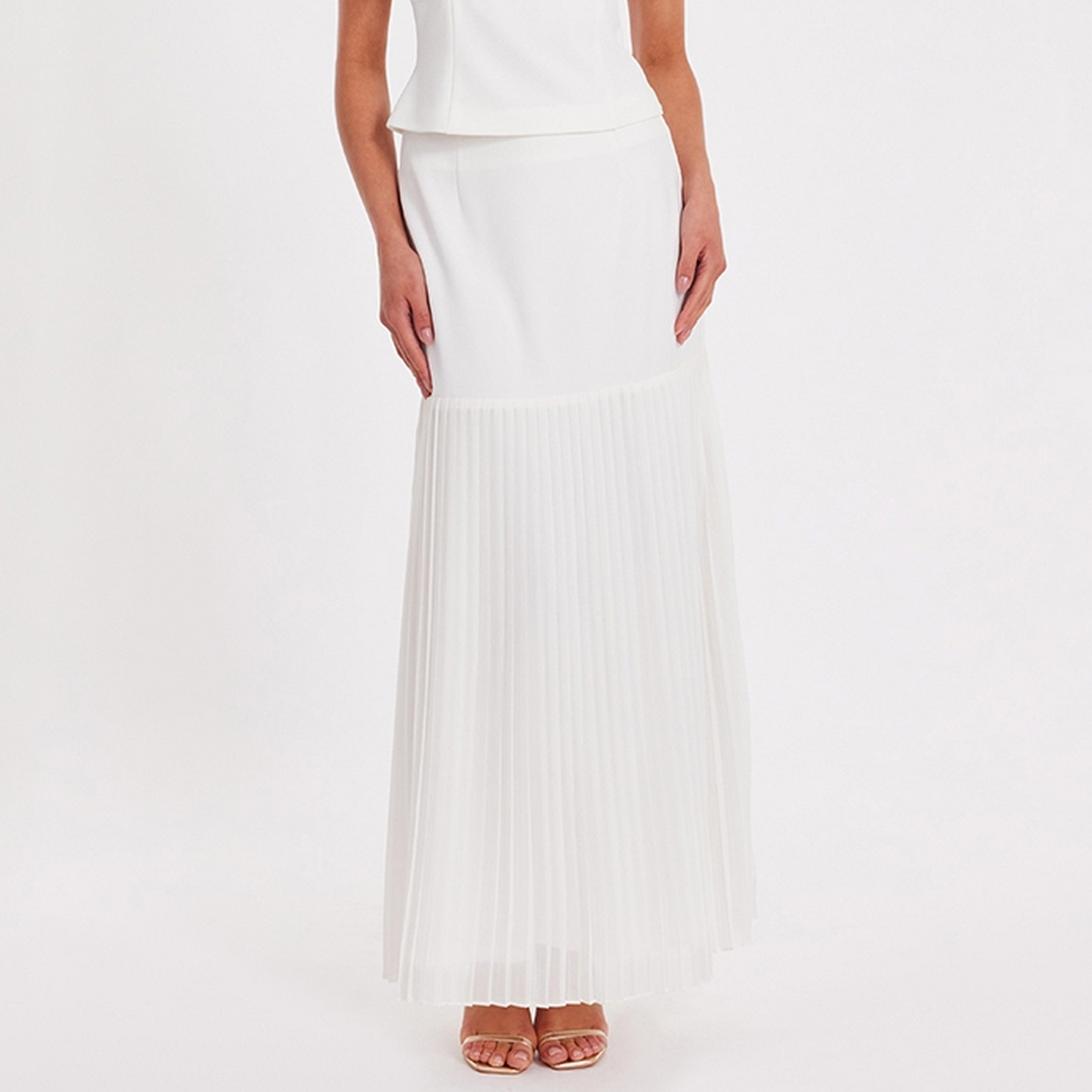 Quiz Pleated Chiffon Women's Maxi Skirt-women-clothing-bottoms-skirts-image-1