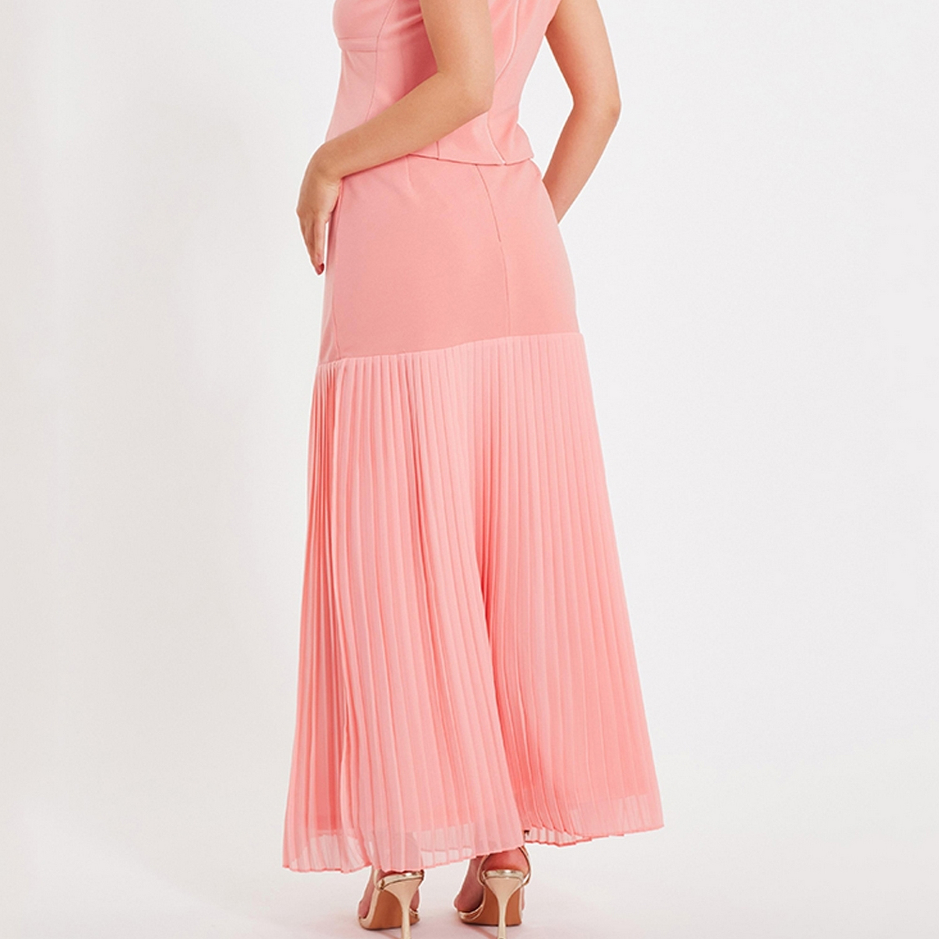 تنورة ماكسي نسائية من الشيفون المطوي من كويز.-women-clothing-bottoms-skirts-image-4