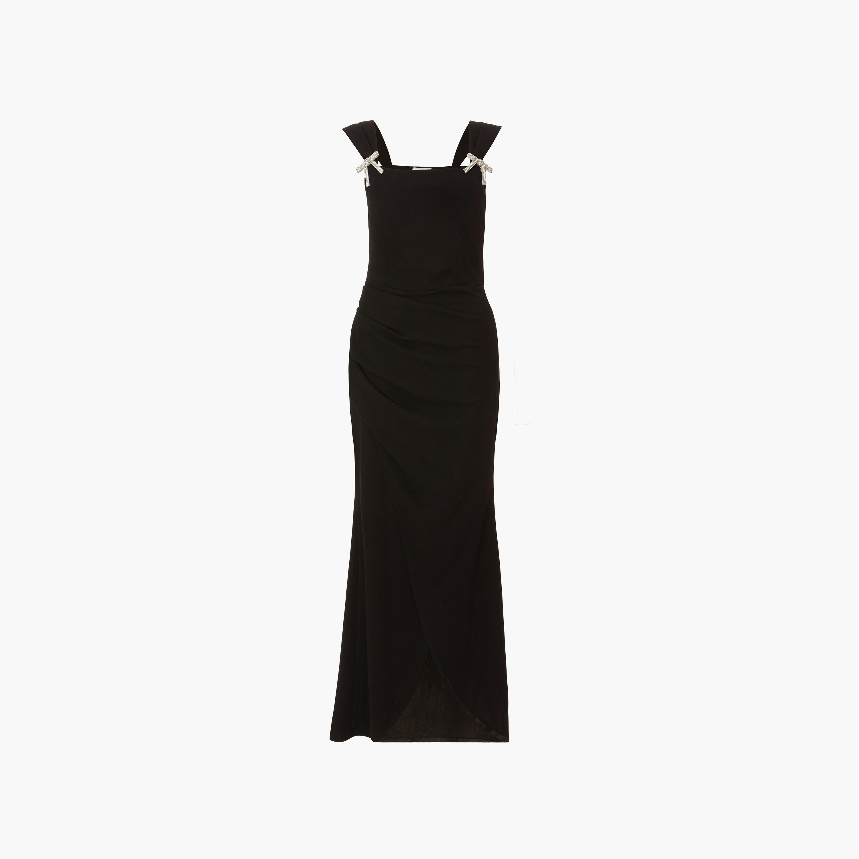 فستان سهرة ماكسي نسائي برقبة مربعة أسود من Quiz-women-clothing-dresses-image-5