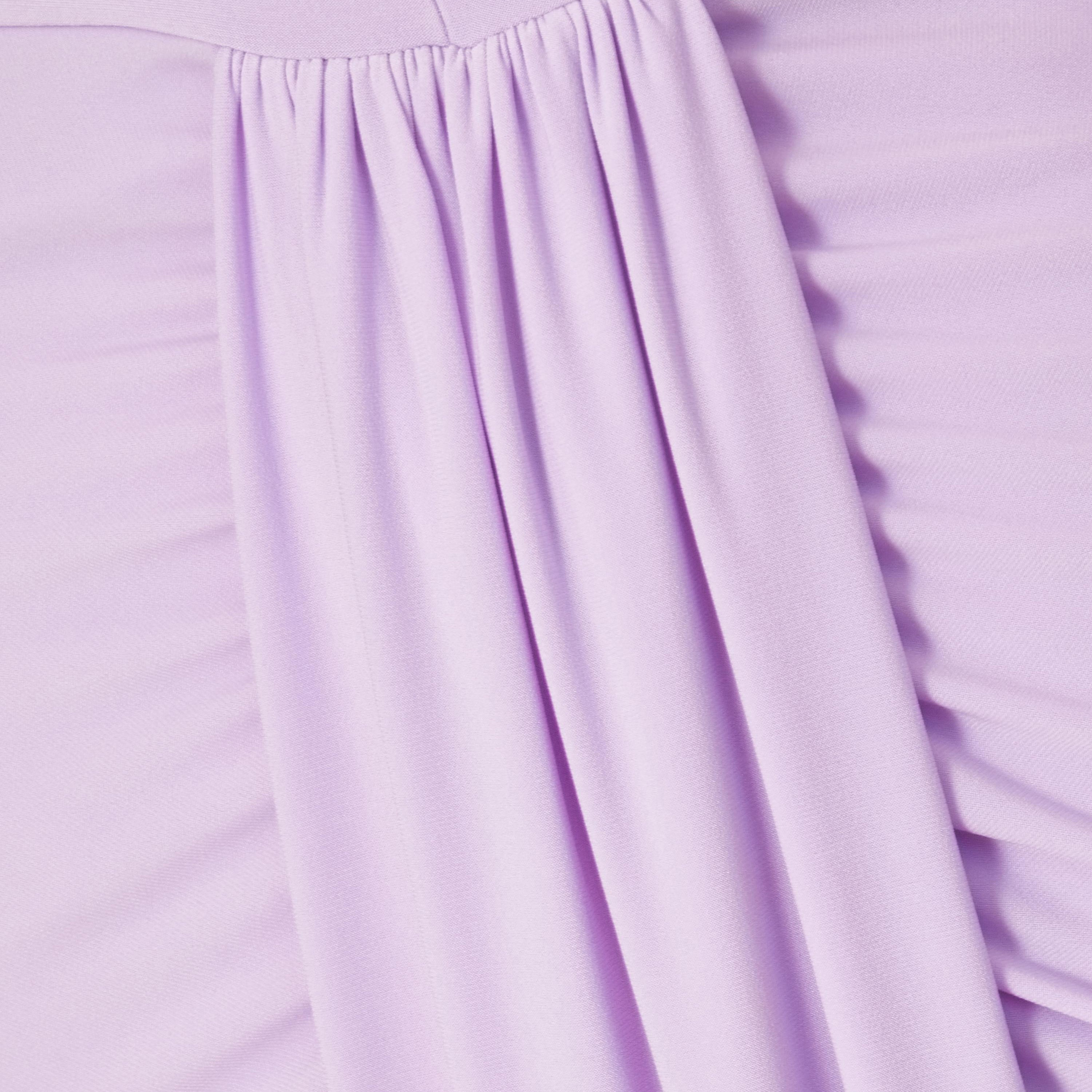 فستان ماكسي نسائي أرجواني بأكمام شفافة من إتي بتصميم كيب من كويز-women-clothing-dresses-image-4