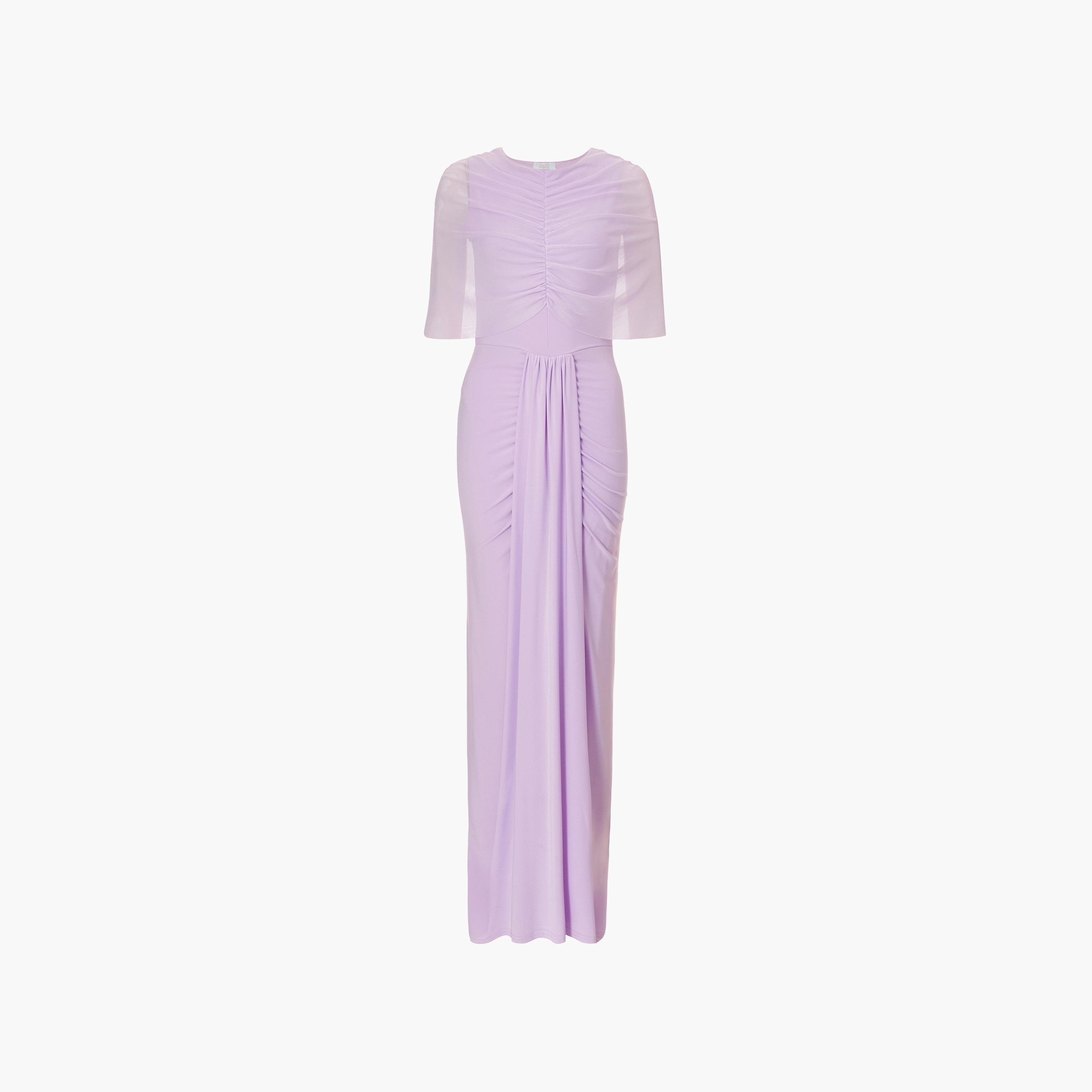 فستان ماكسي نسائي أرجواني بأكمام شفافة من إتي بتصميم كيب من كويز-women-clothing-dresses-image-5