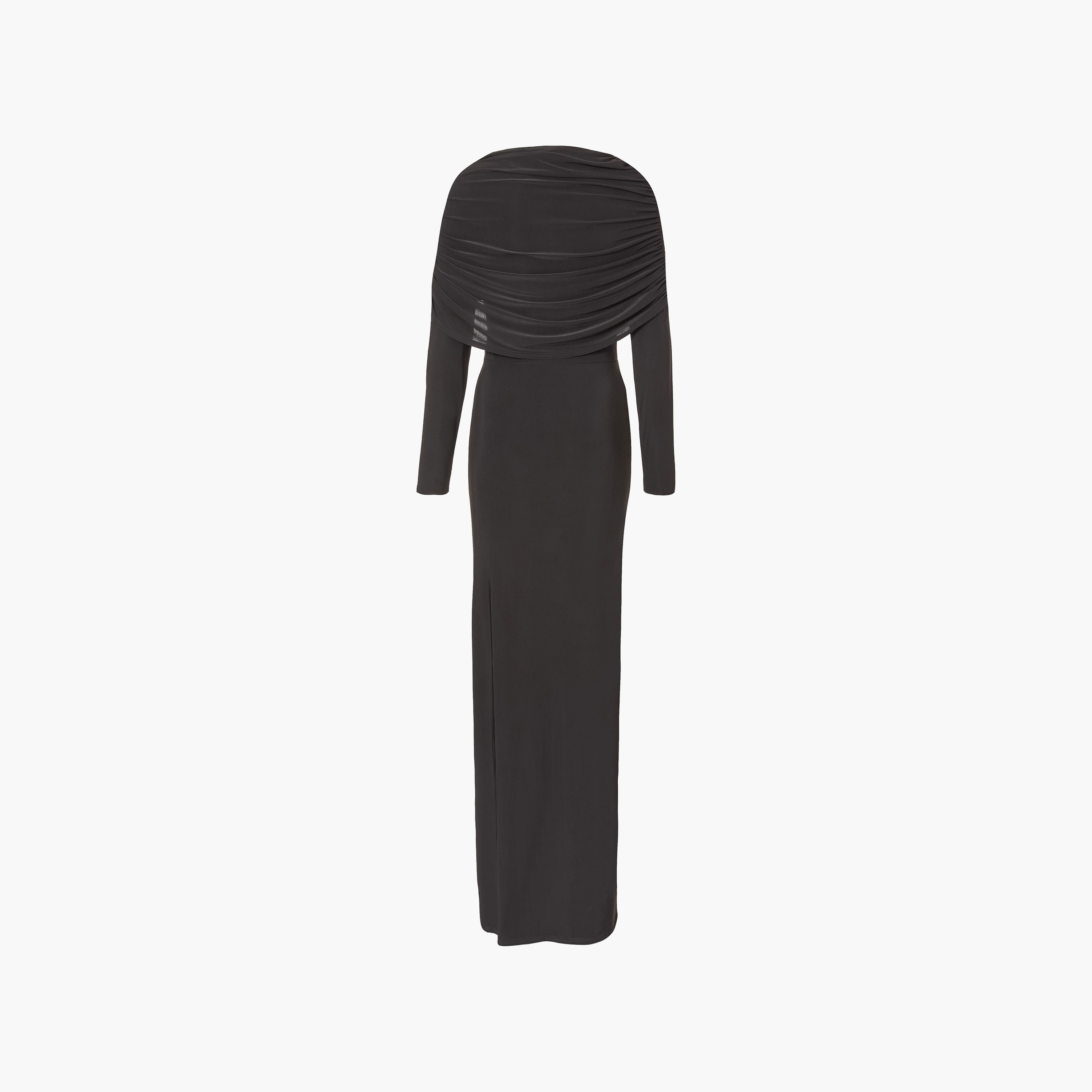 Quiz Draped ITY Surplice Neck Sheath Black Women's Evening Maxi Dress-women-clothing-dresses-image-6