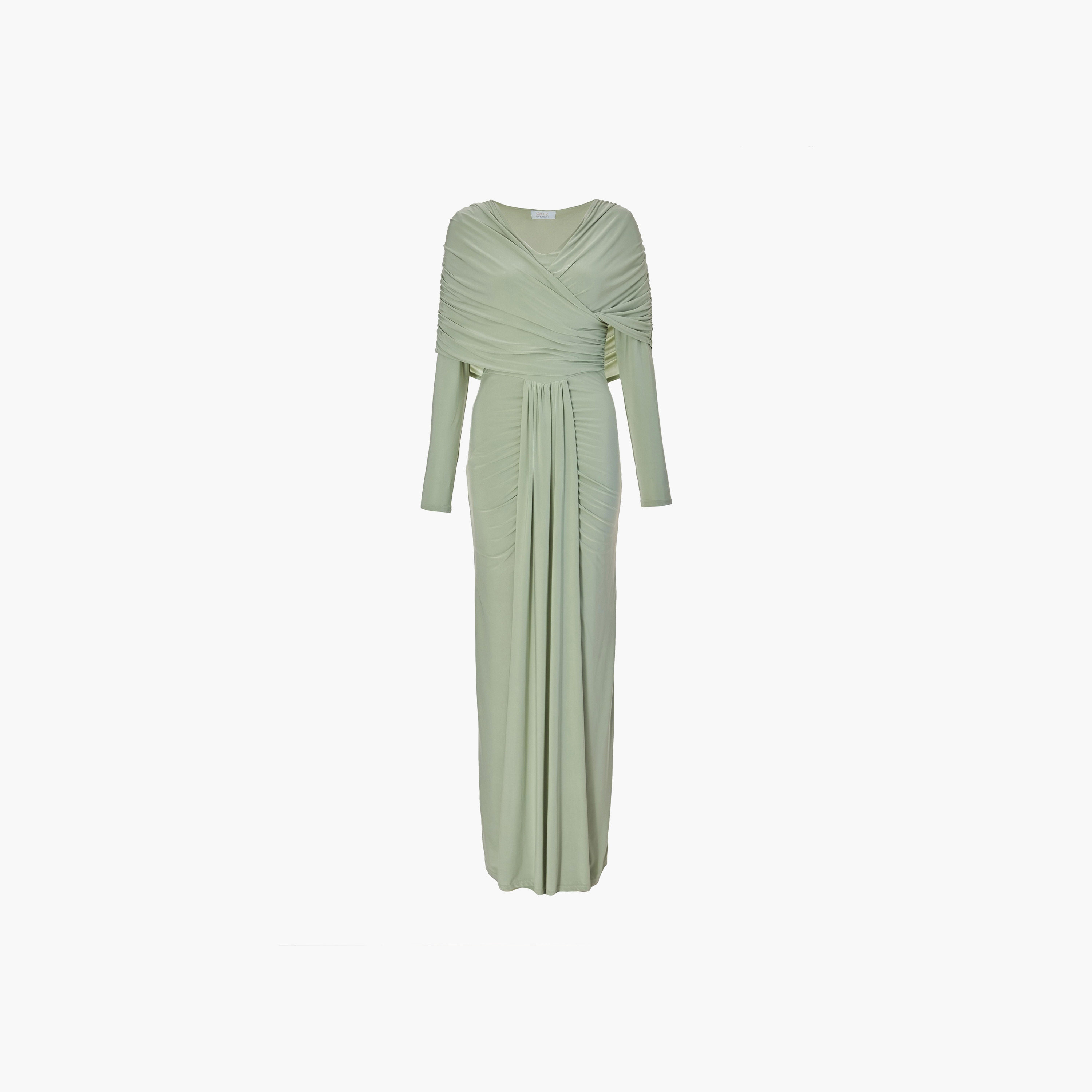 Quiz ITY Draped Green Women's Evening Maxi Dress-women-clothing-dresses-image-5