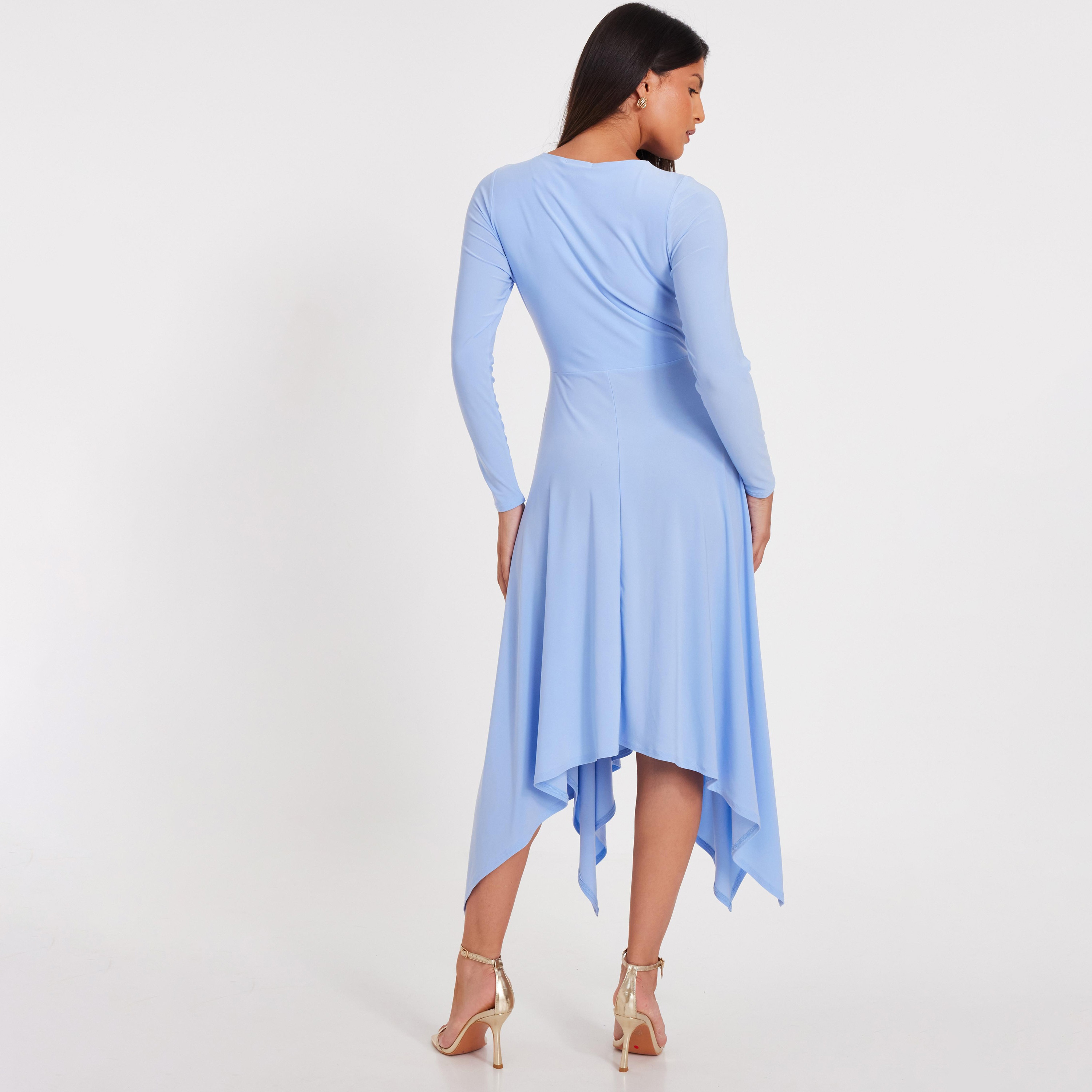 Quiz Fit & Flare Blue Women's Midi Dress-women-clothing-dresses-image-3