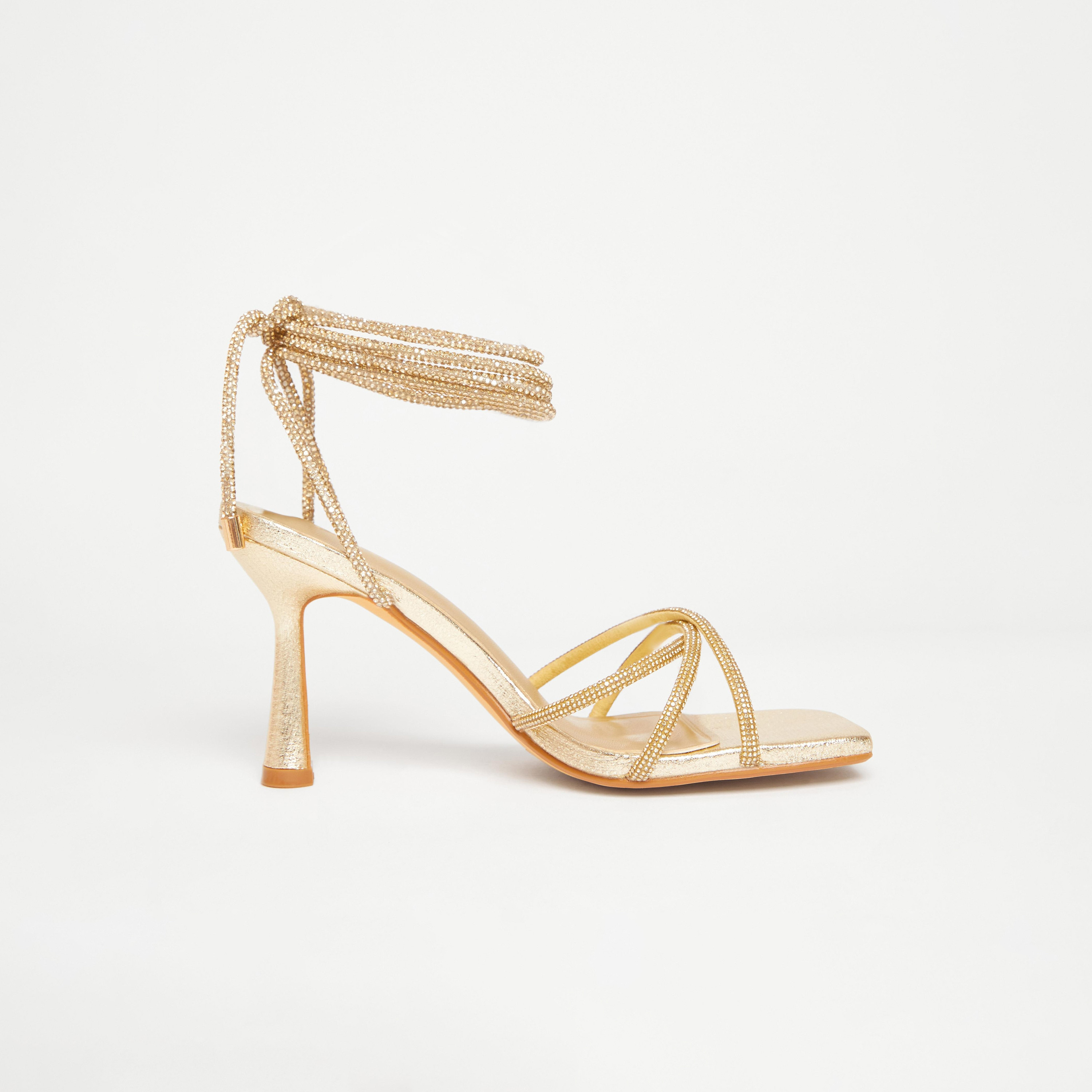 Quiz Women's Diamante Ankle Strap Stiletto Heel Sandals | 202472650-women-shoes-sandals-heeled-image-4