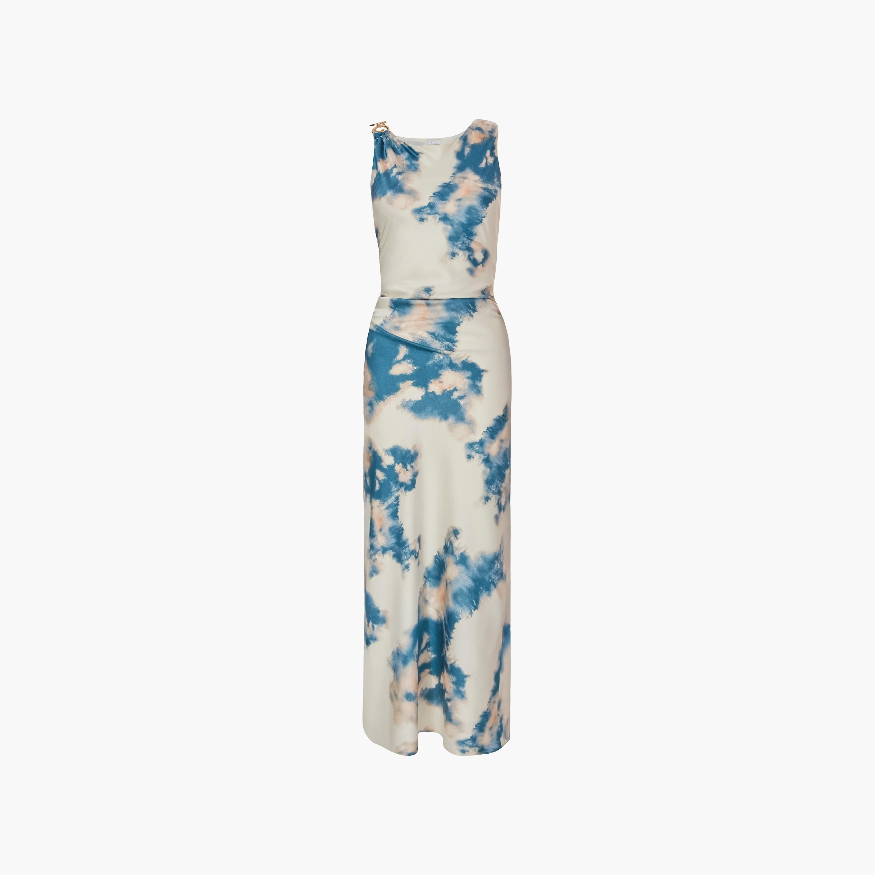 فستان ماكسي ساتان أزرق اللون للنساء من كويز-women-clothing-dresses-image-5