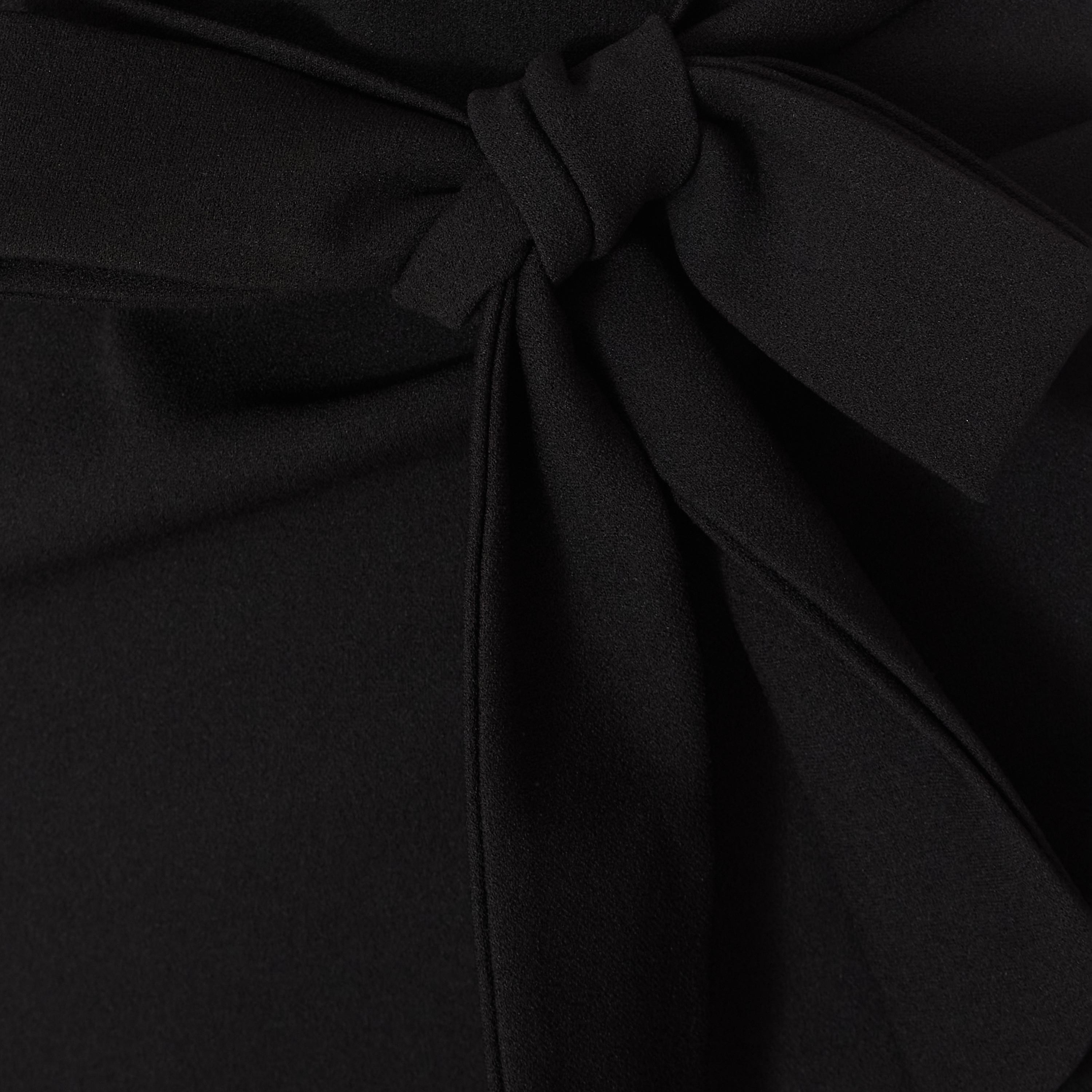Quiz Black Scuba Crepe Puff Sleeves Wrap Women's Evening Maxi Dress-women-clothing-dresses-image-4