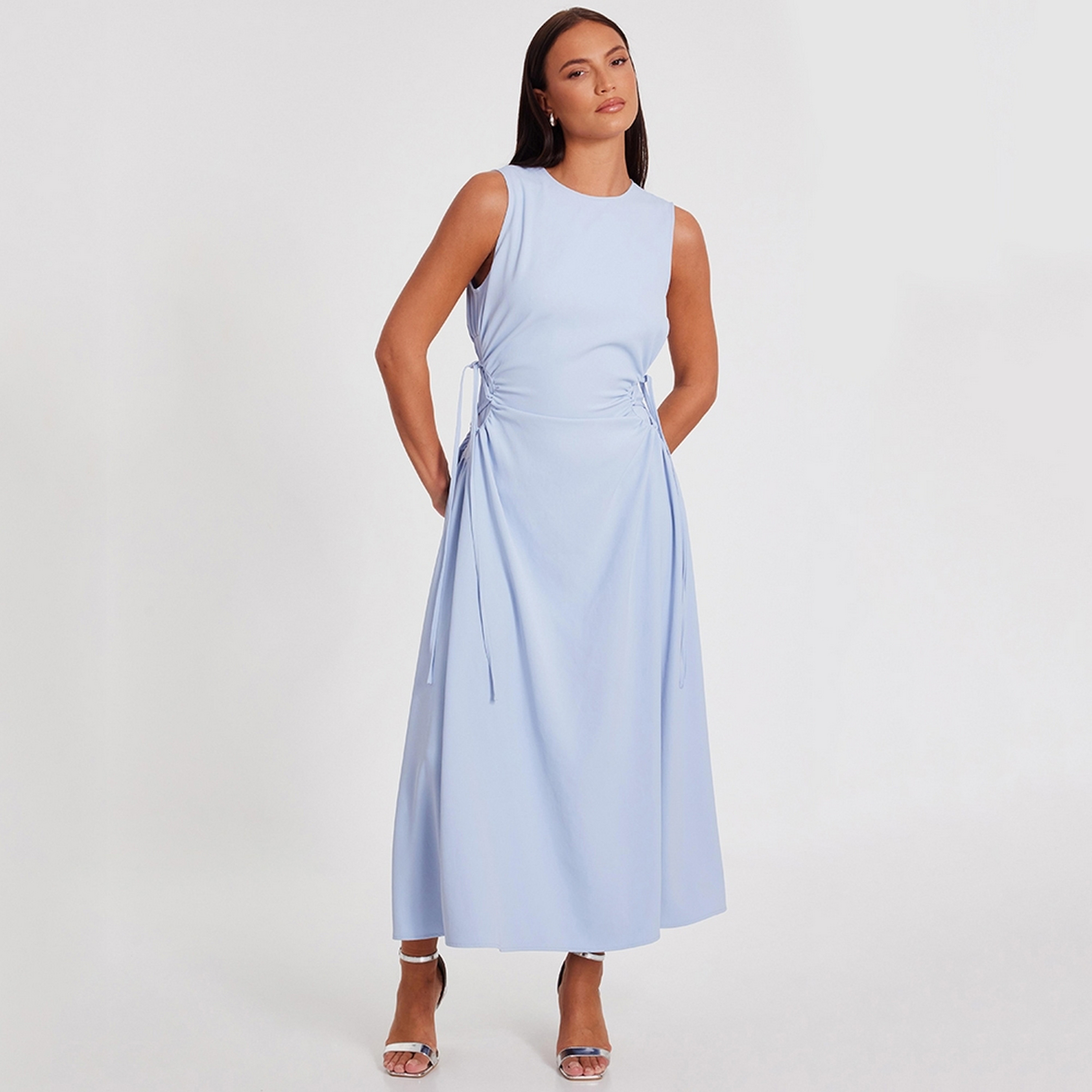 Quiz Woven Blue Women's Midi Dress-women-clothing-dresses-image-1