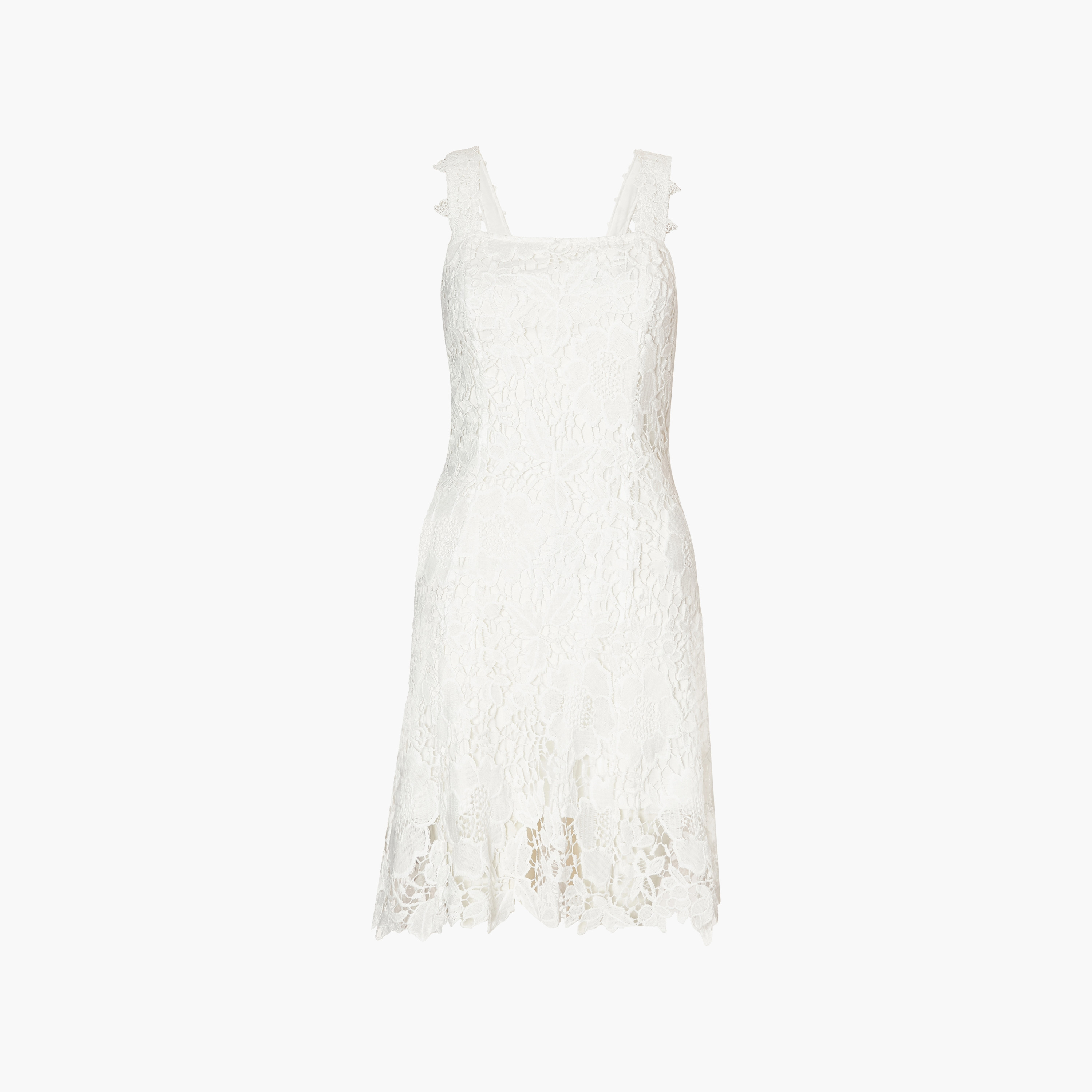 فستان ميني نسائي أبيض بحمالات من الدانتيل من كويز.-women-clothing-dresses-image-5