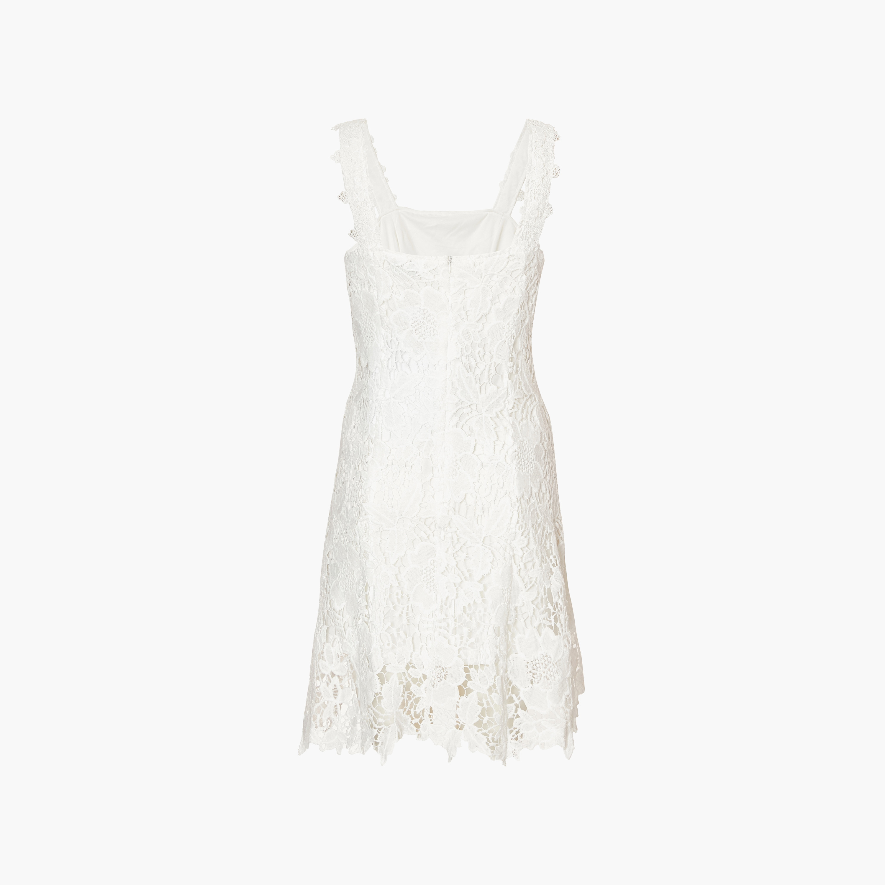 فستان ميني نسائي أبيض بحمالات من الدانتيل من كويز.-women-clothing-dresses-image-6