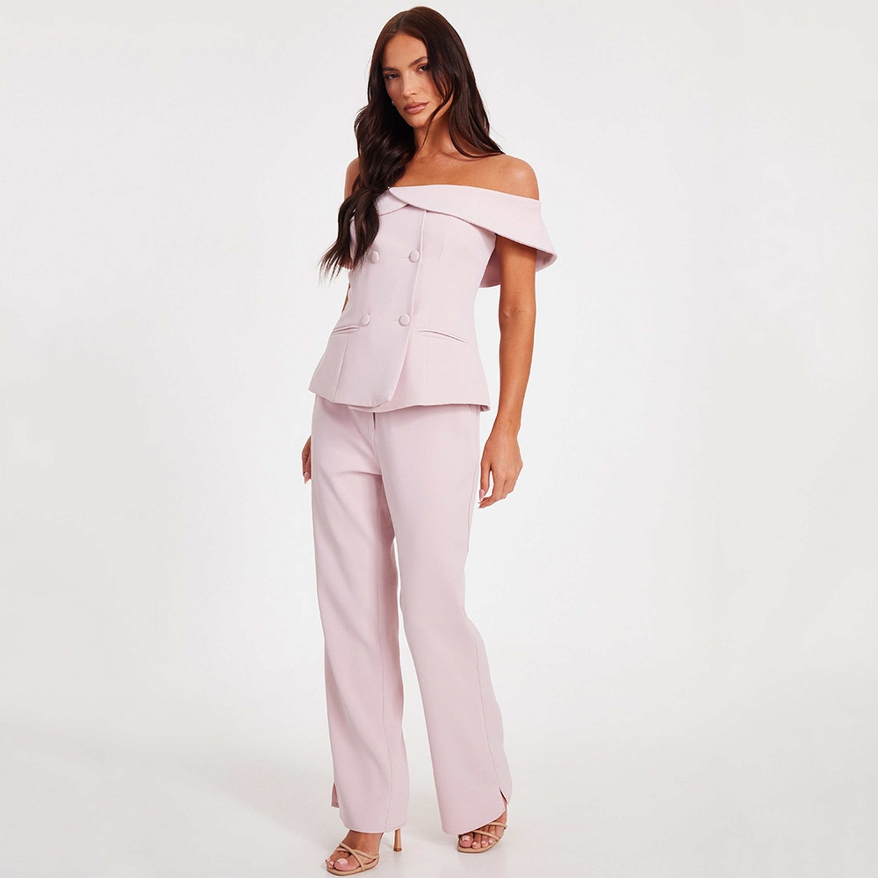 Quiz Pink Straight Women's Trousers-women-clothing-bottoms-trousers-image-2