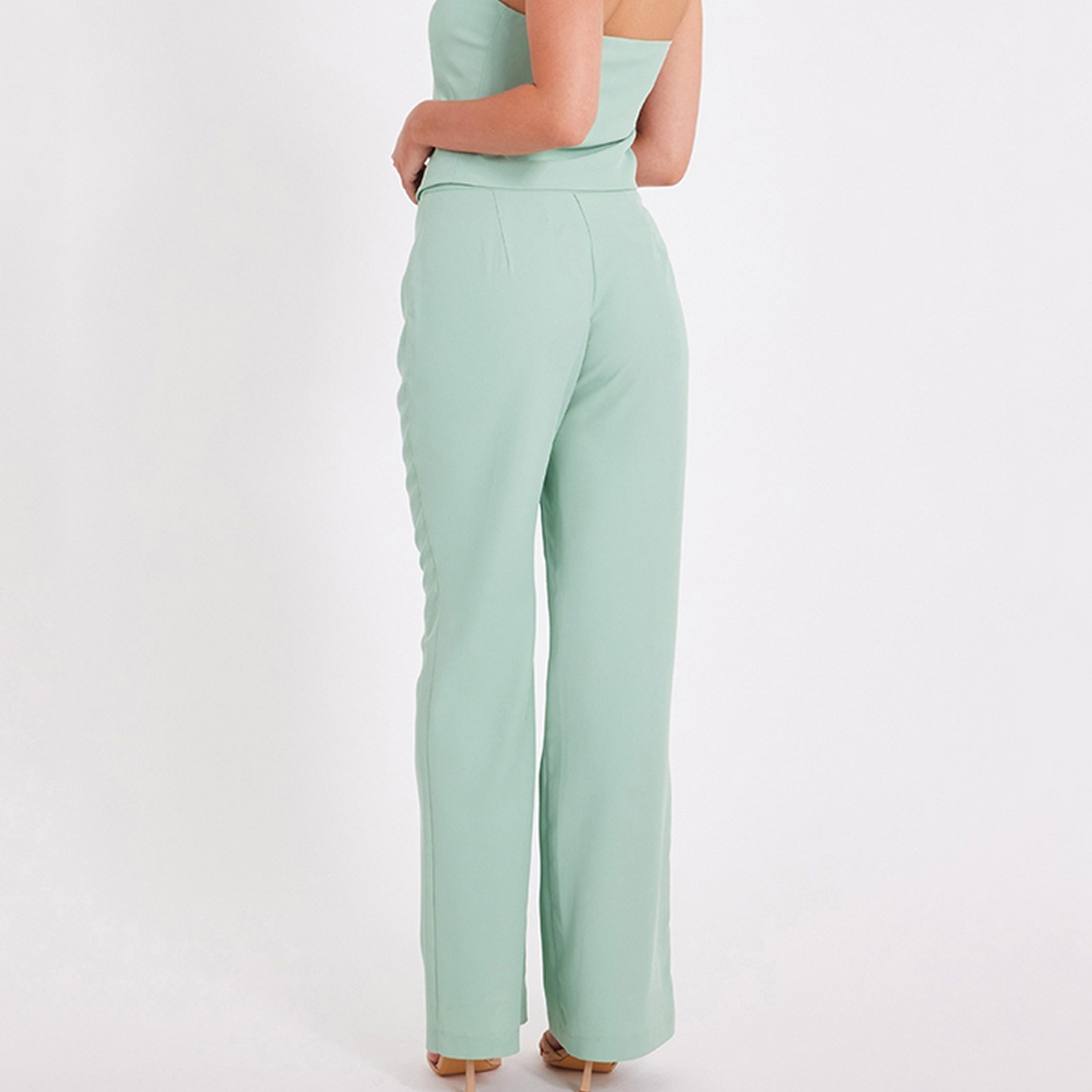 Quiz Green Flared Women's Trousers-women-clothing-bottoms-trousers-image-4