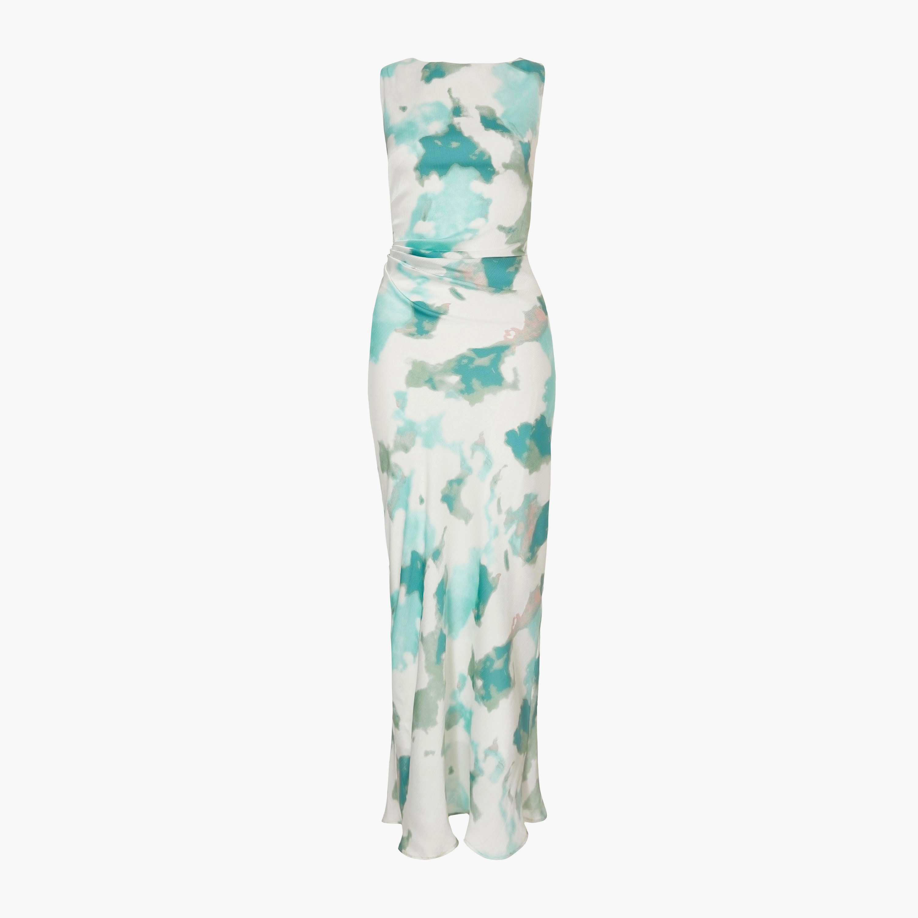 Quiz Abstract Tie-Dye Satin Sheath Green Women's Evening Maxi Dress-women-clothing-dresses-image-5