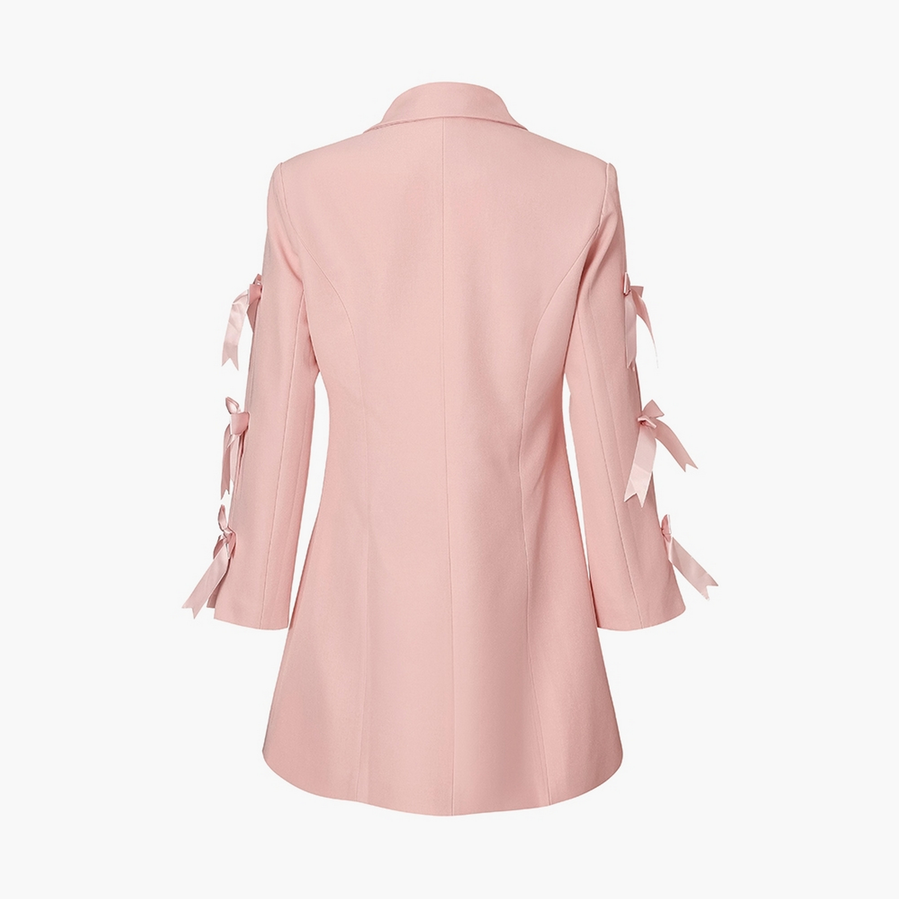 فستان ميني نسائي بتصميم بليزر بصفين أزرار وياقة مسننة وتفاصيل فيونكة من كويز.-women-clothing-dresses-image-12