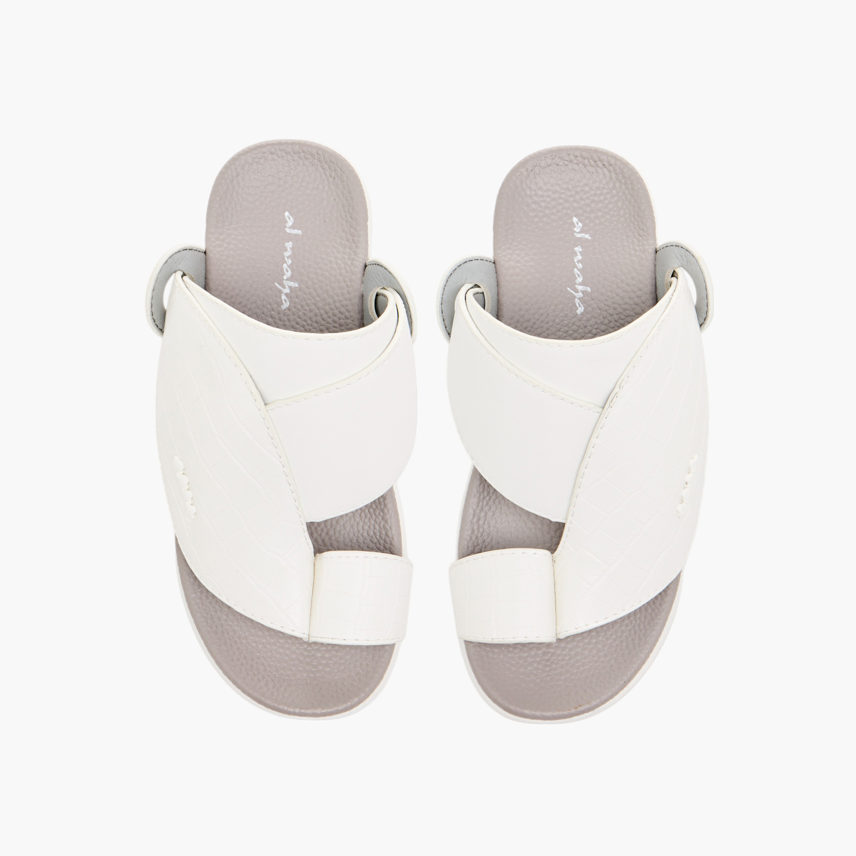 Al Waha Textured Slip-On Arabic Sandals with Toe Loop Detail-boys-shoes-sandals-image-1