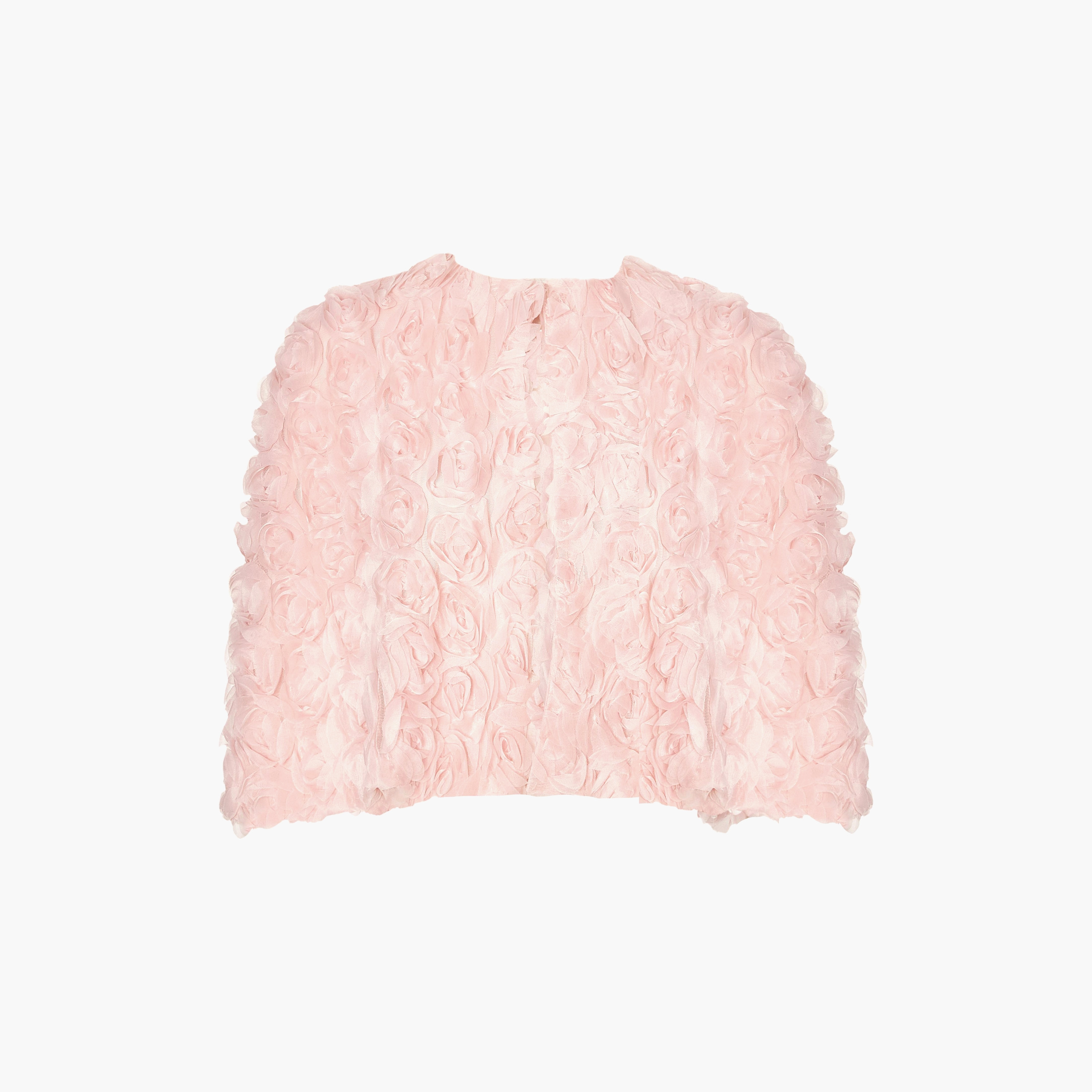 Quiz 3D Floral Chiffon Blush Women's Evening Crop Cape Jacket-women-winterwear-coatsandjackets-jackets-image-5