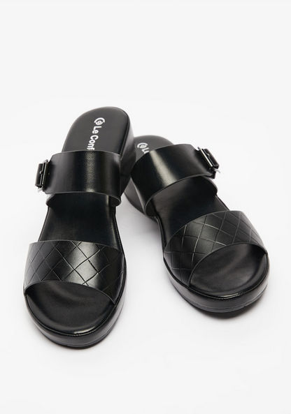 Le Confort Slip-On Slide Sandals with Buckle Detail-Women%27s Flat Sandals-image-5