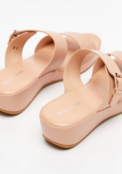 Le Confort Slip-On Slide Sandals with Buckle Detail-Women%27s Flat Sandals-image-3