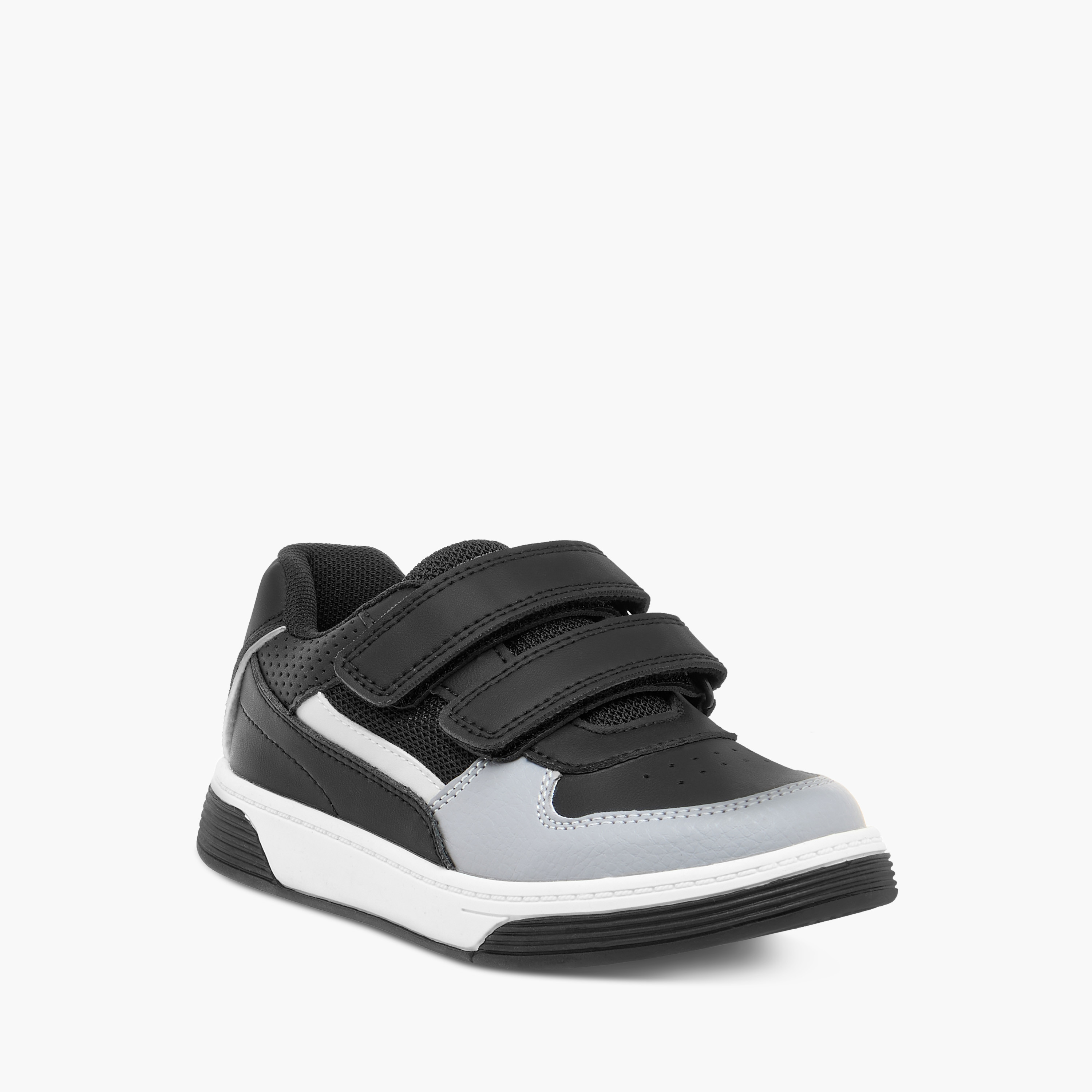 Juniors Panelled Sneakers with Hook and Loop Closure-boys-shoes-sneakers-image-2